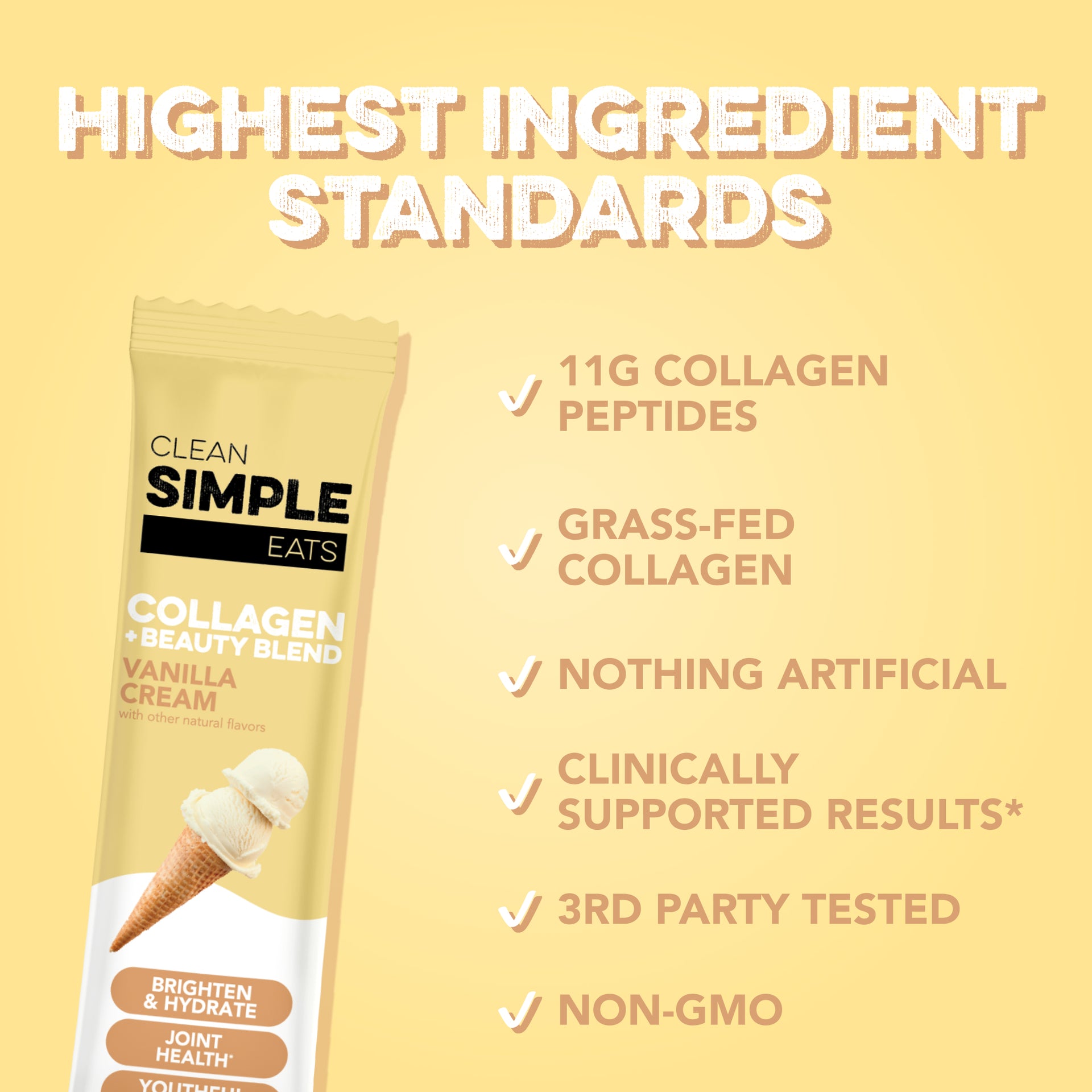 Collagen + Beauty Blend: Vanilla Cream (10 Single Serving Stick Pack)
