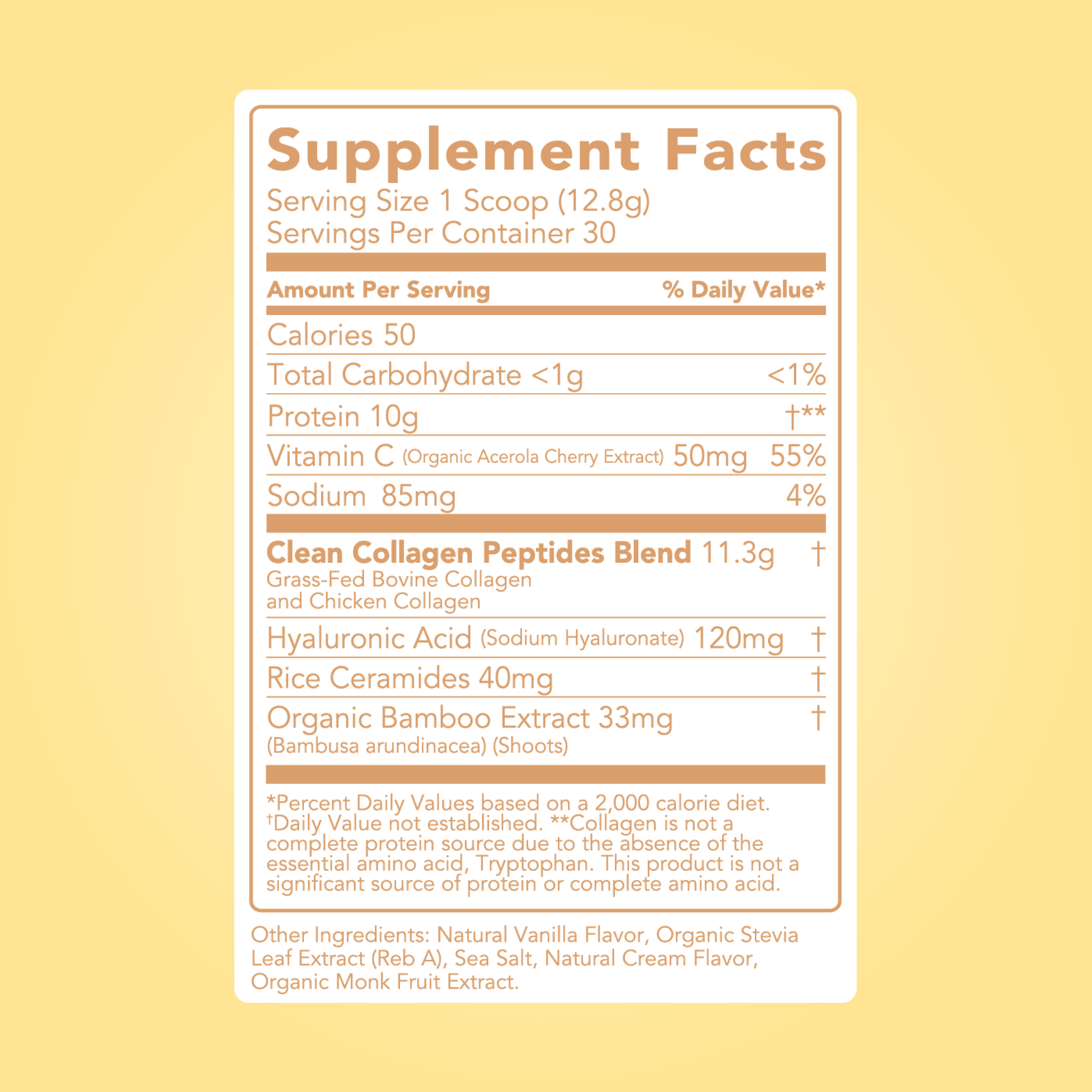 Collagen + Beauty Blend: Vanilla Cream (30 Serving)