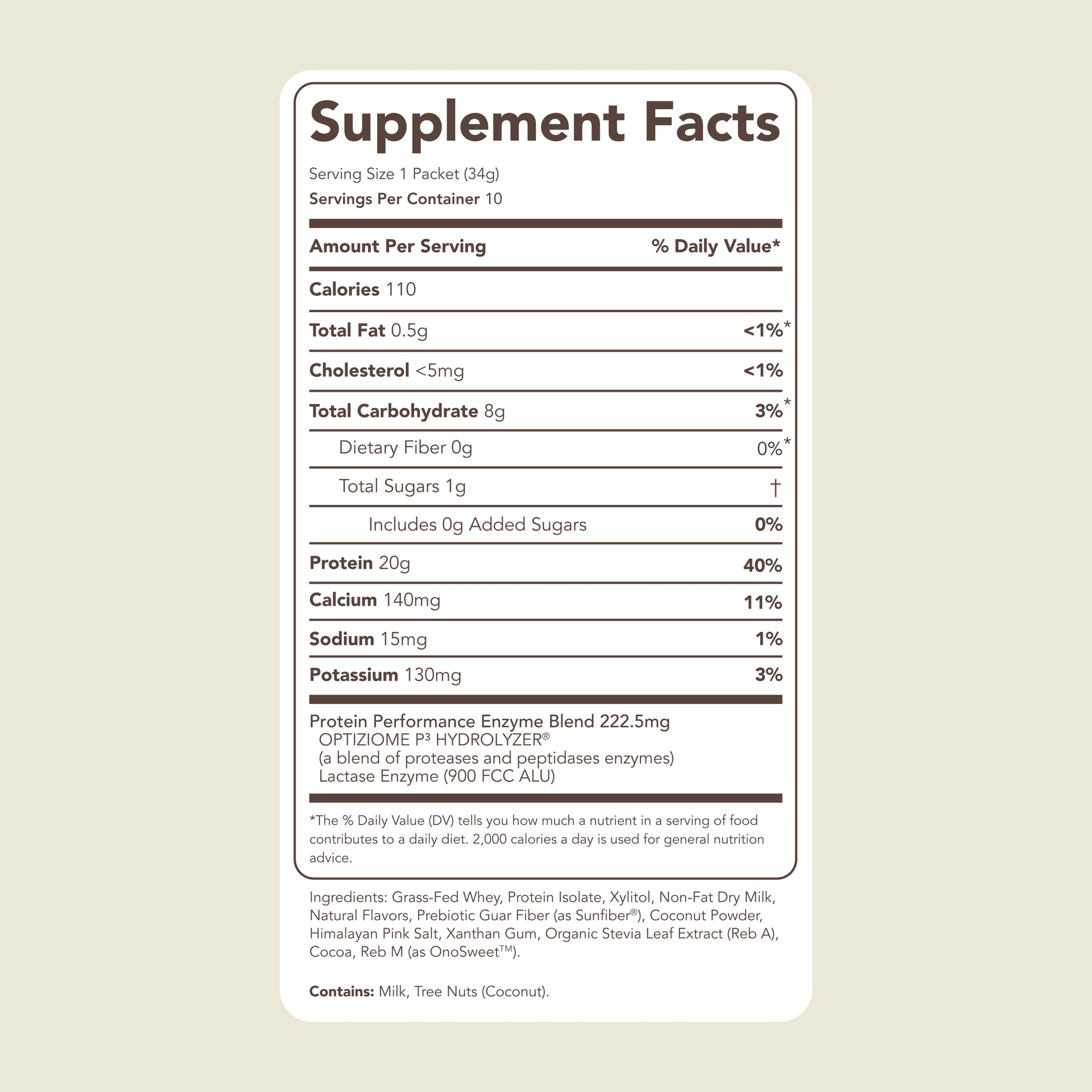 Protein Powder: Cookies 'N Cream (10 Single Serving Stick Packs)