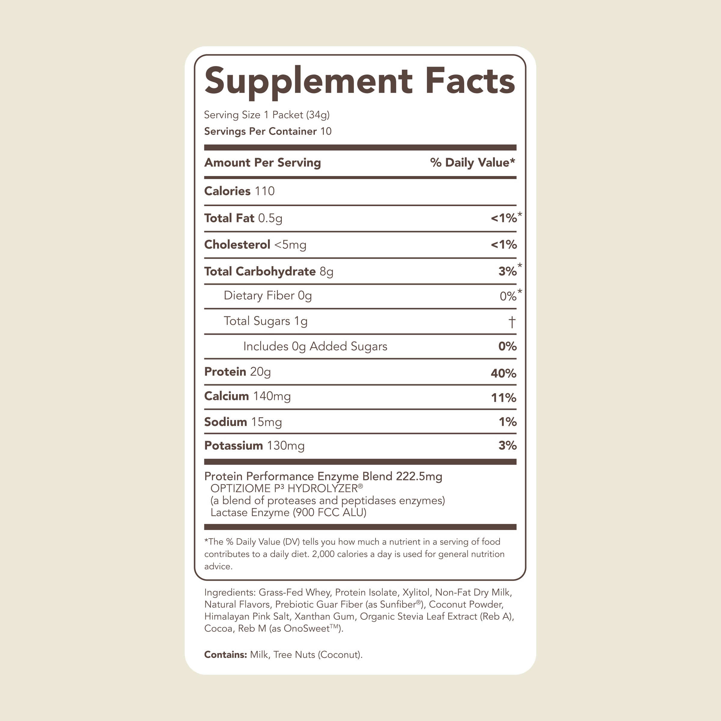 Protein Powder: Cookies 'N Cream (10 Single Serving Stick Packs)