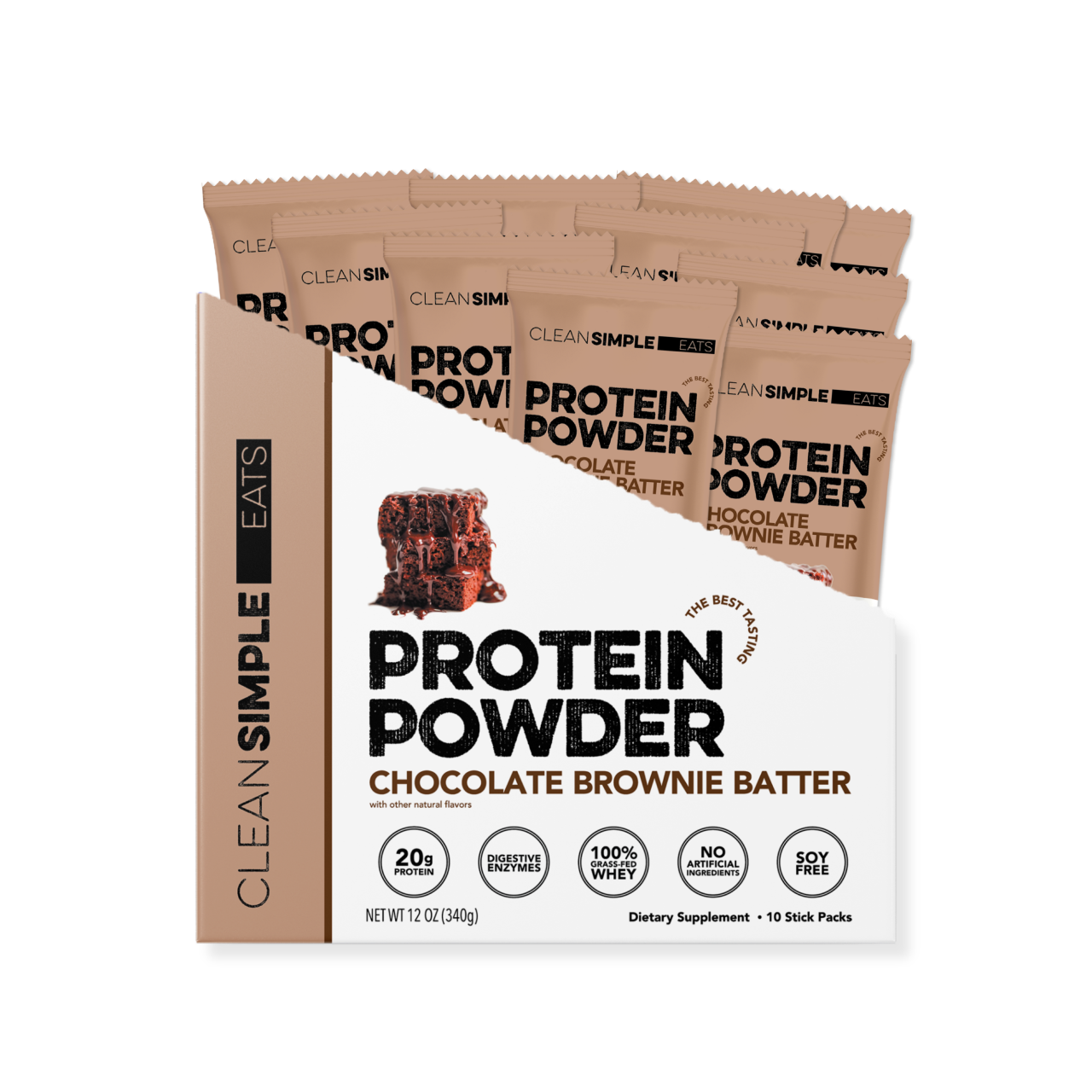 Protein Powder: Brownie Batter (10 Single Serving Stick Packs)