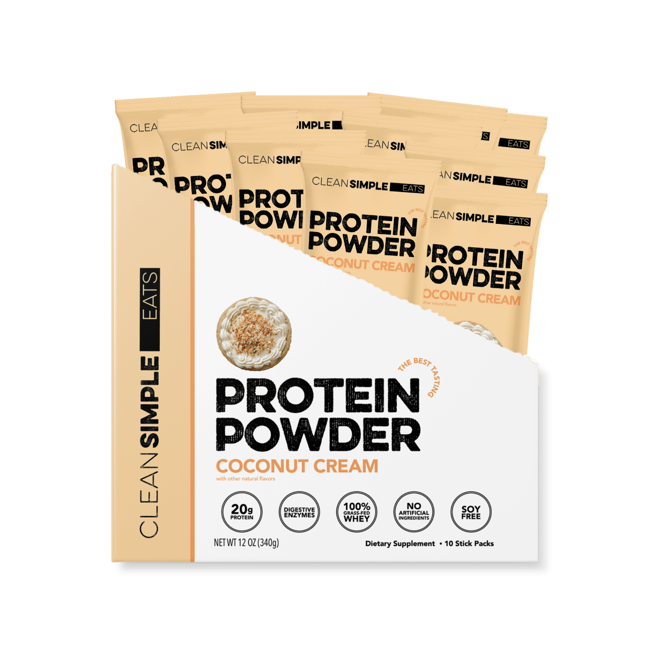 Protein Powder: Coconut Cream (10 Single Serving Stick Packs)