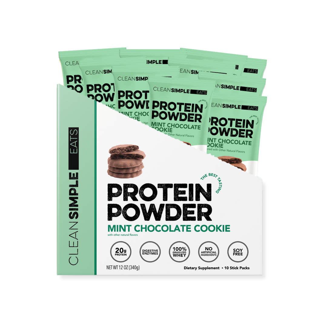 Protein Powder: Mint Chocolate Cookie (10 Single Serving Stick Packs)