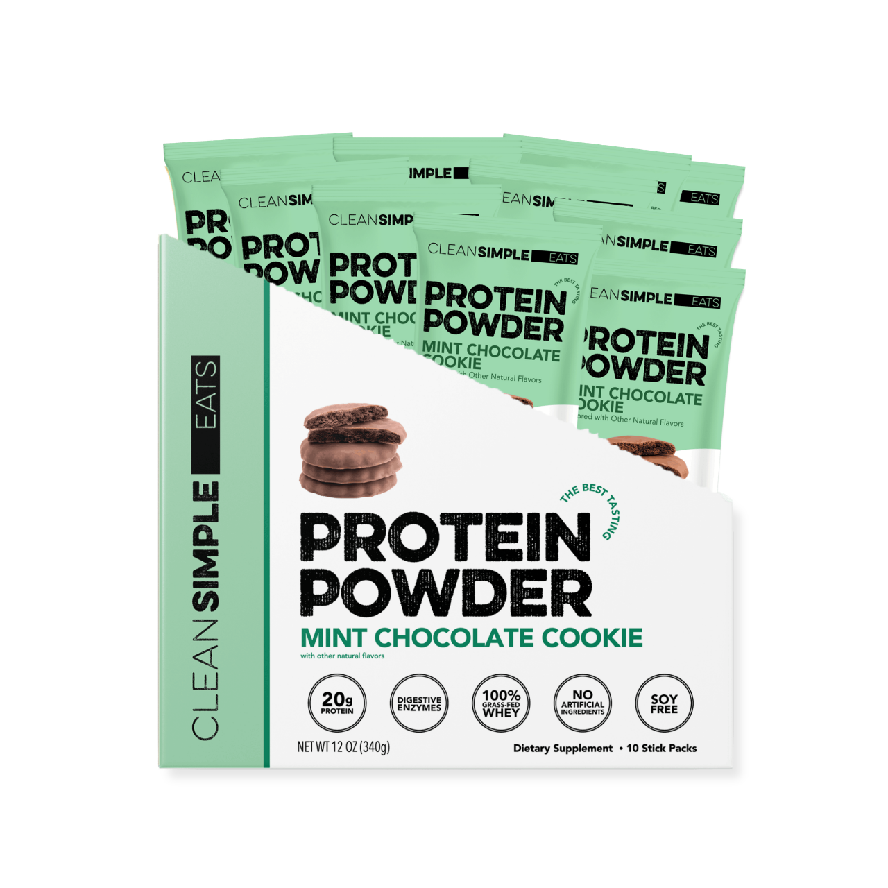Protein Powder: Mint Chocolate Cookie (10 Single Serving Stick Packs)