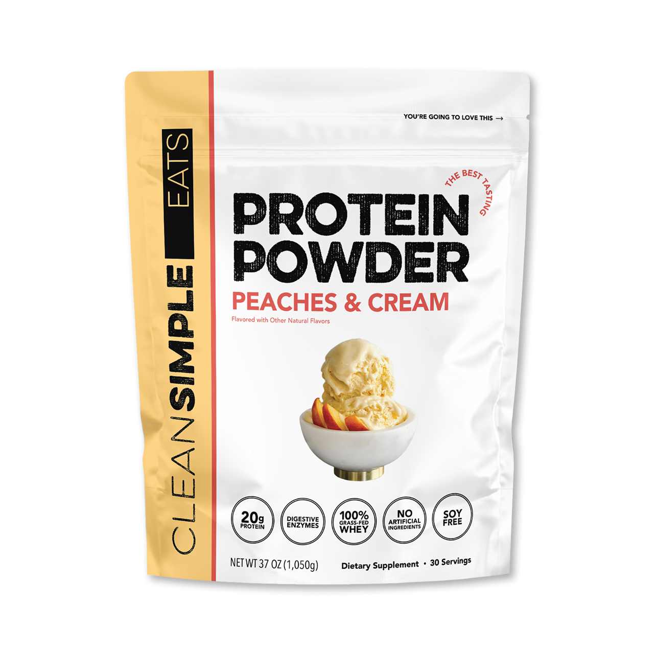 Protein Powder: Peaches & Cream (30 Serving Bag)