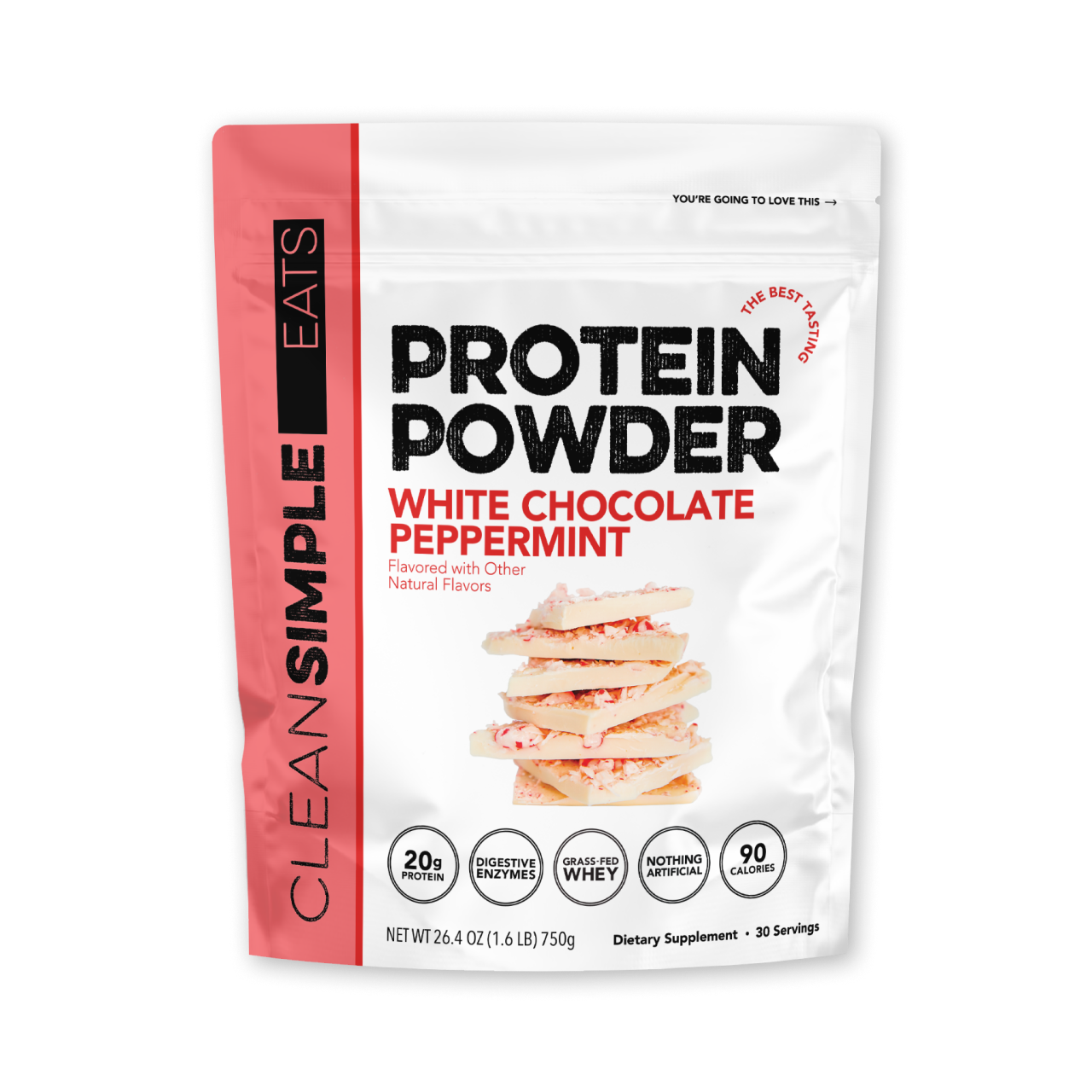 Protein Powder: White Chocolate Peppermint (30 Serving Bag)