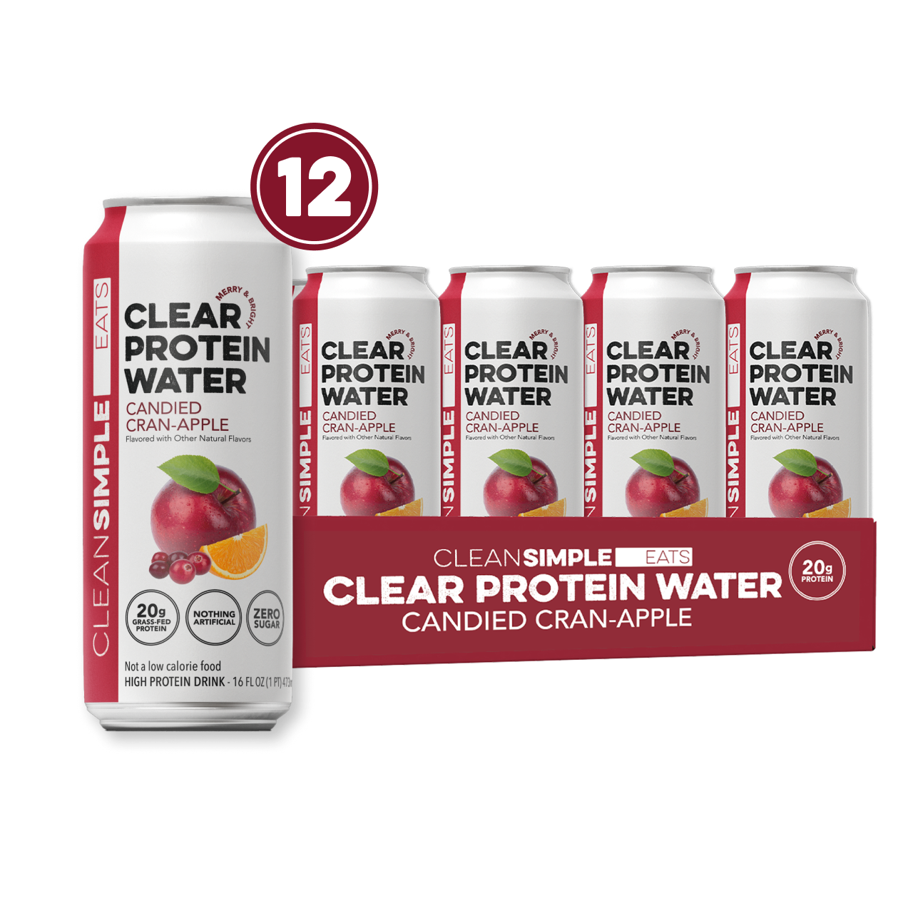 Clear Protein Water: Candied-Cran Apple (12 Pack)