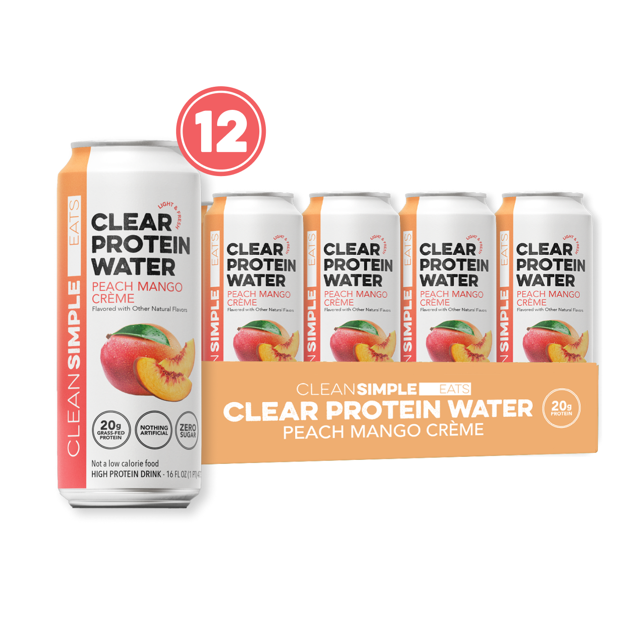 Clear Protein Water: Peach Mango Creme (12 Pack)