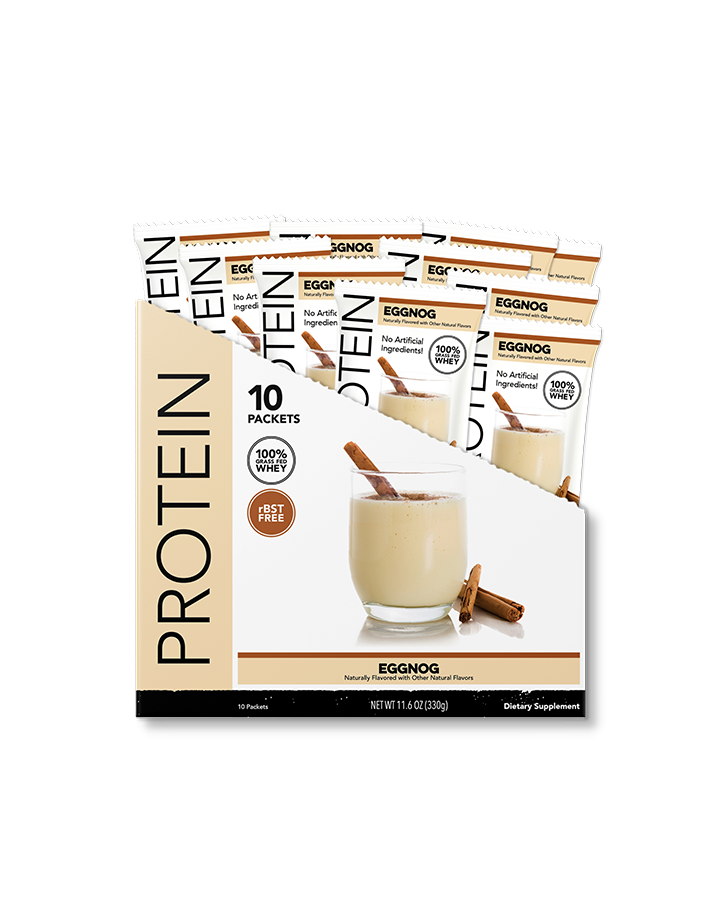 Protein Powder: Eggnog (10 Single Serving Stick Packs)