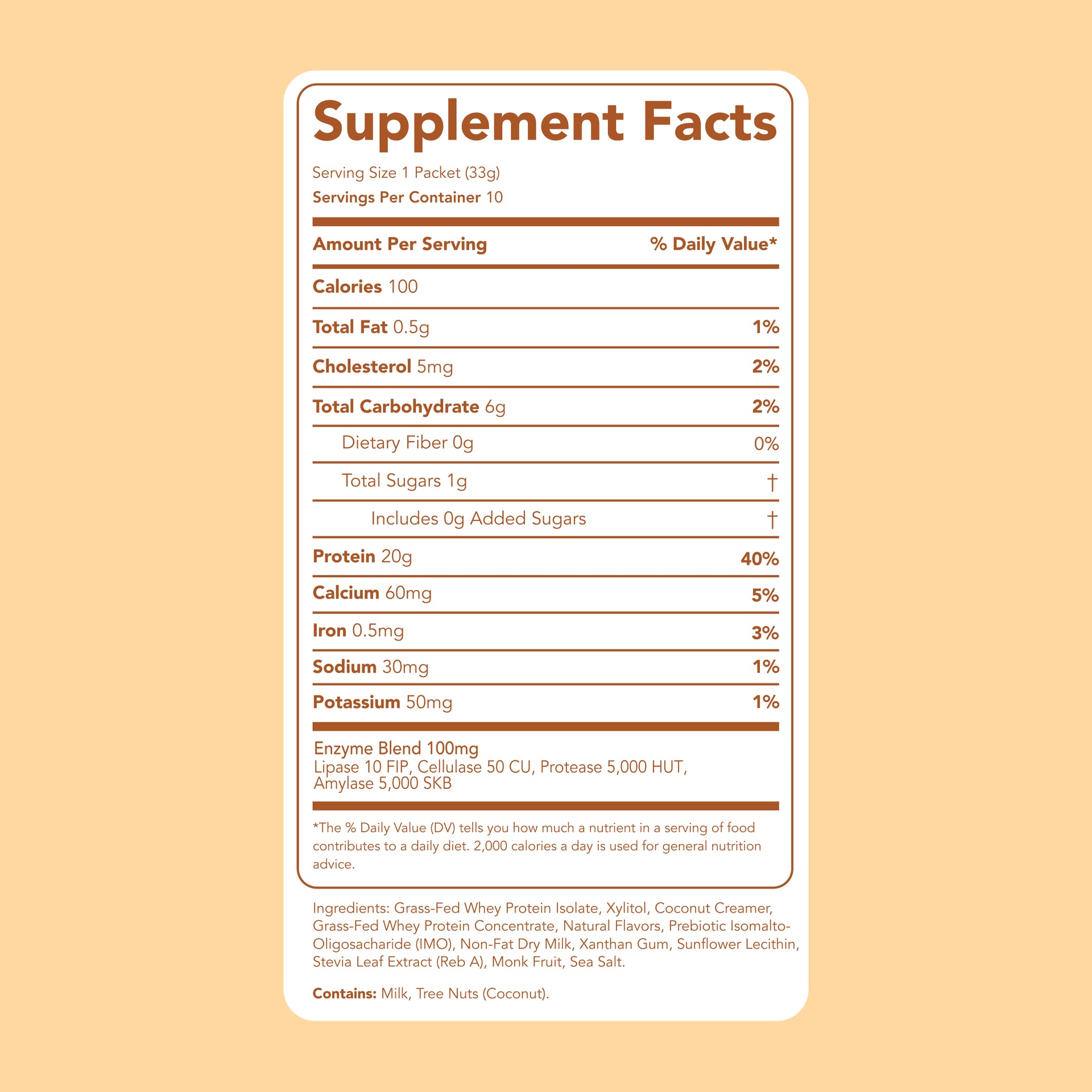 Protein Powder: Eggnog (10 Single Serving Stick Packs)