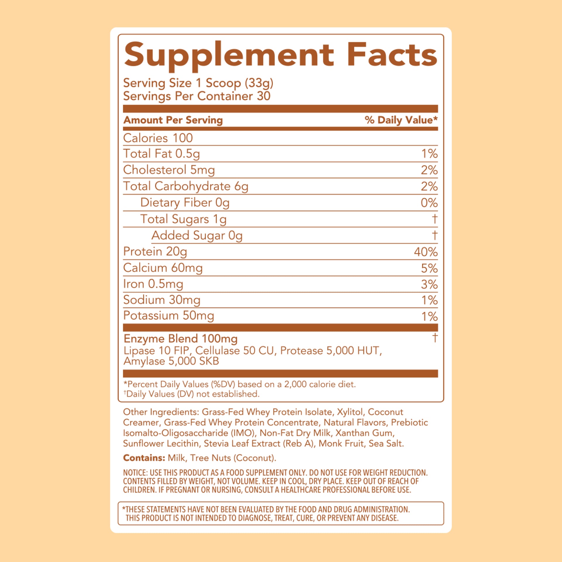 Protein Powder: Eggnog (30 Serving Bag)