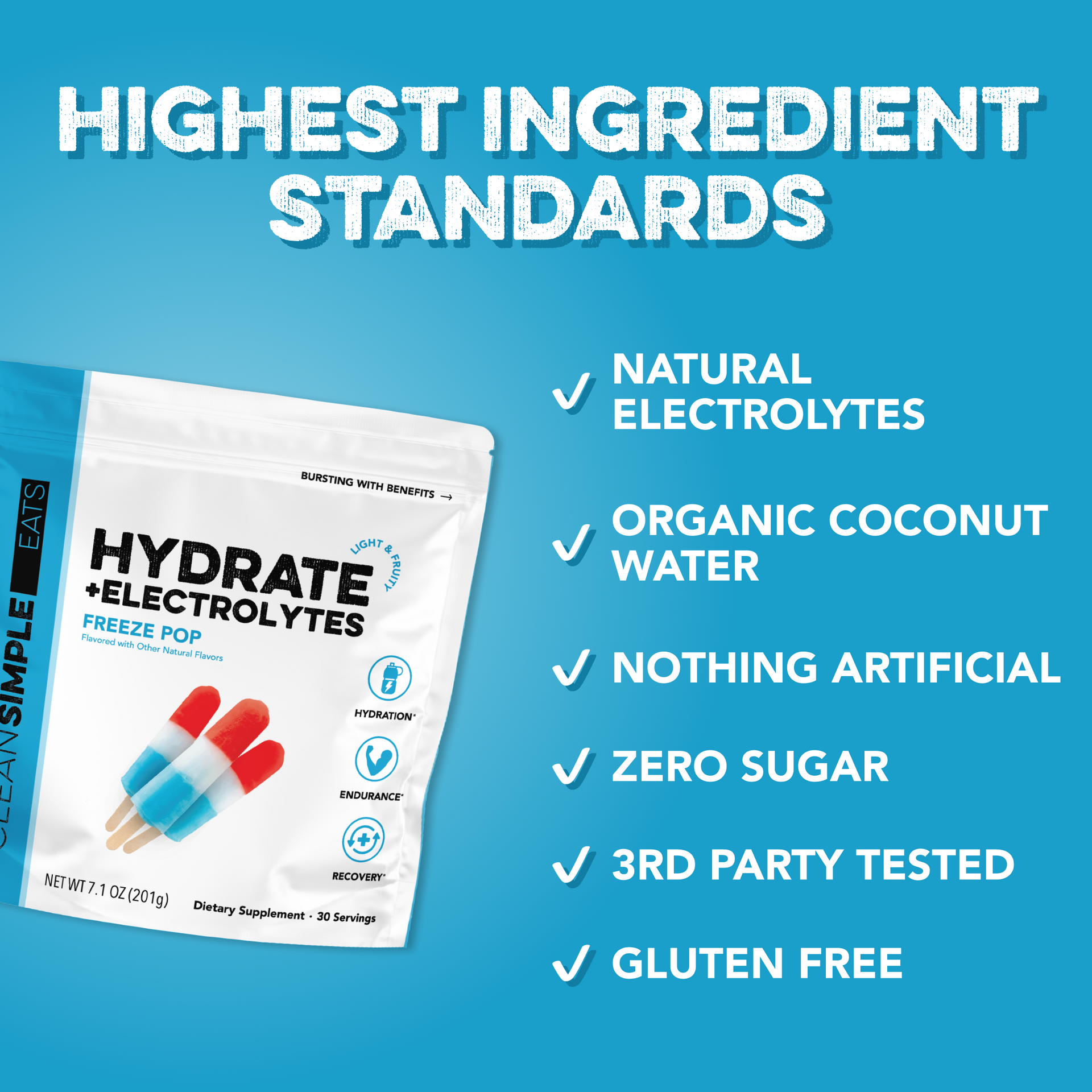 Hydrate + Electrolytes: Freeze Pop (30 Serving Bag)