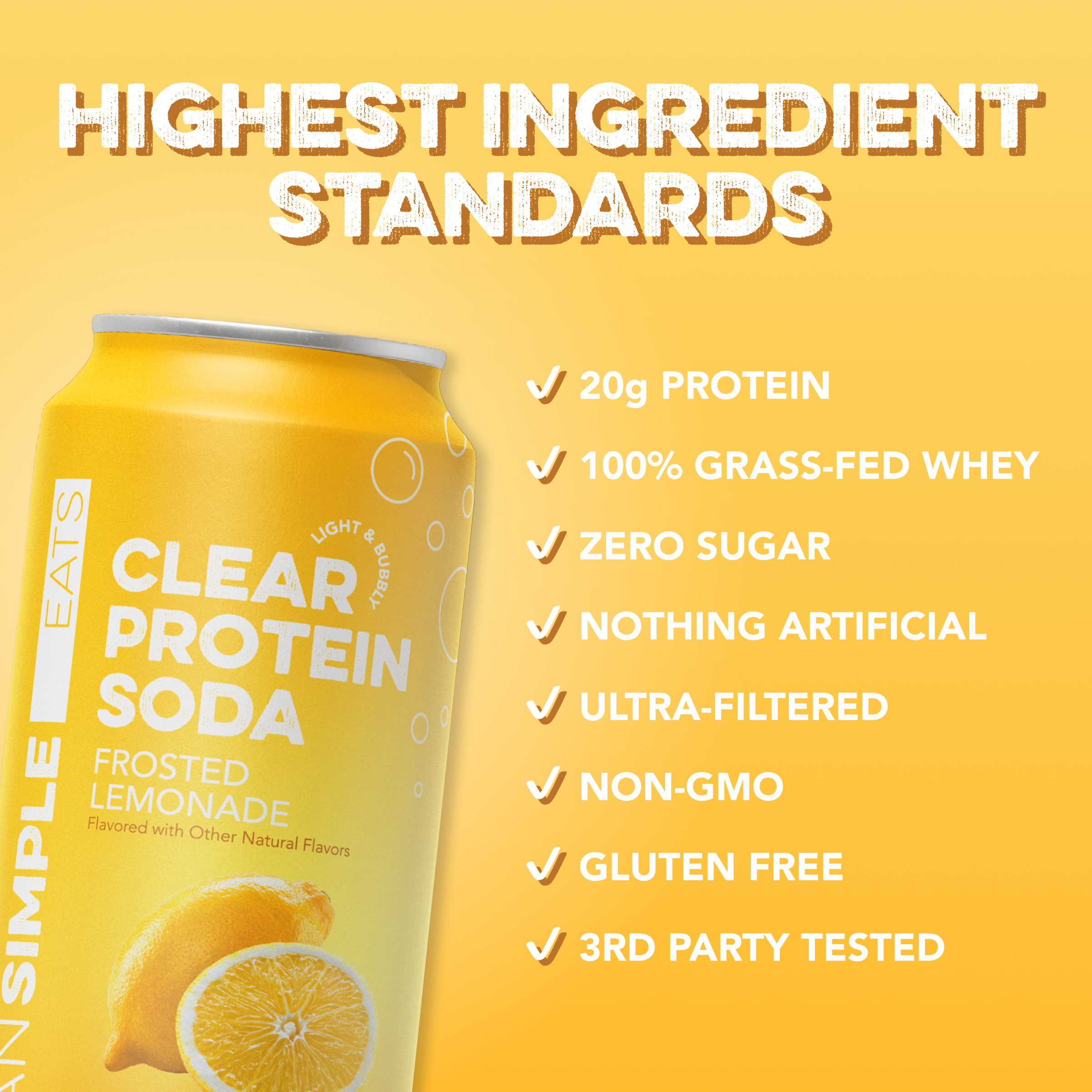 Clear Protein Soda: Frosted Lemonade (16oz | 12 Pack)