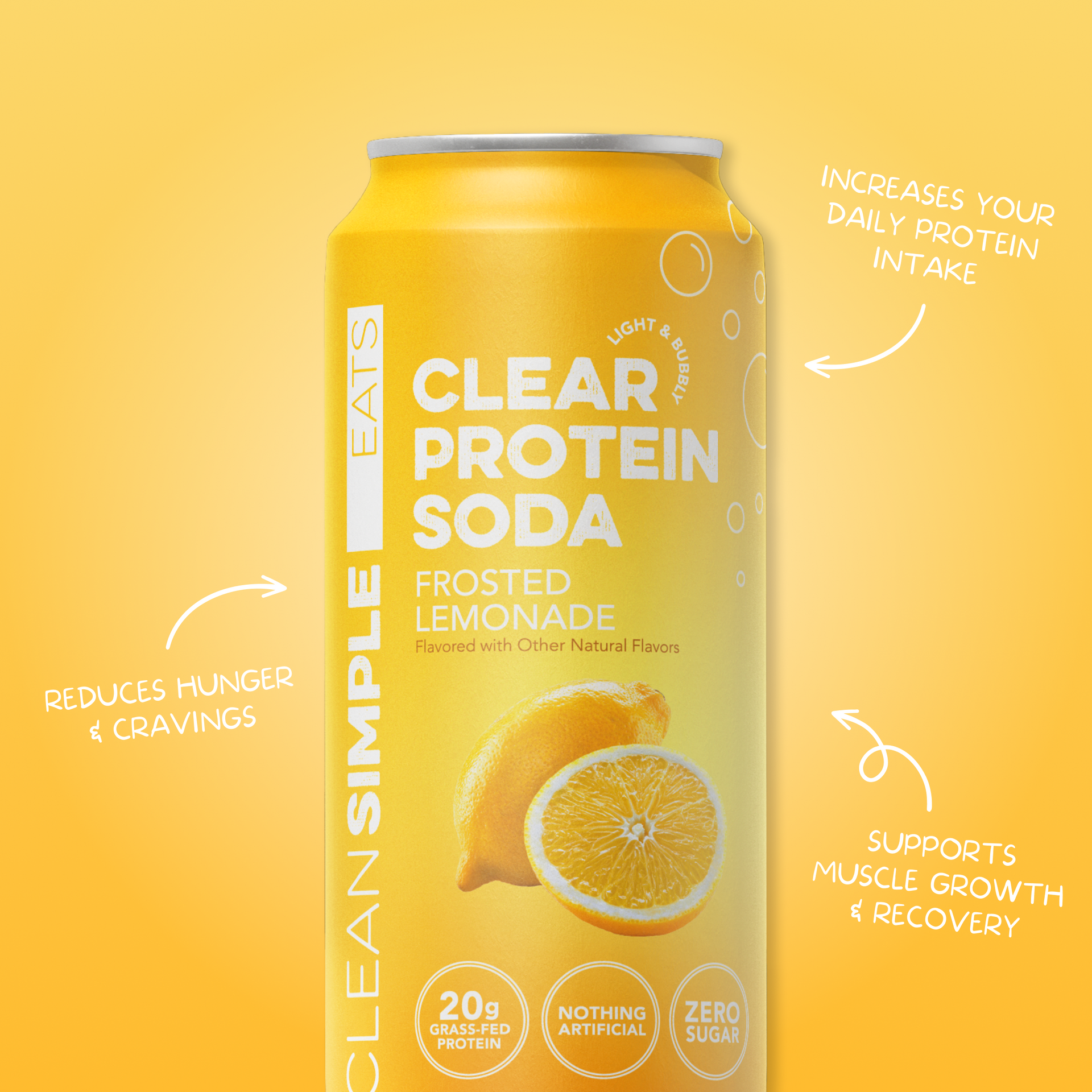 Clear Protein Soda: Frosted Lemonade (12 Pack)
