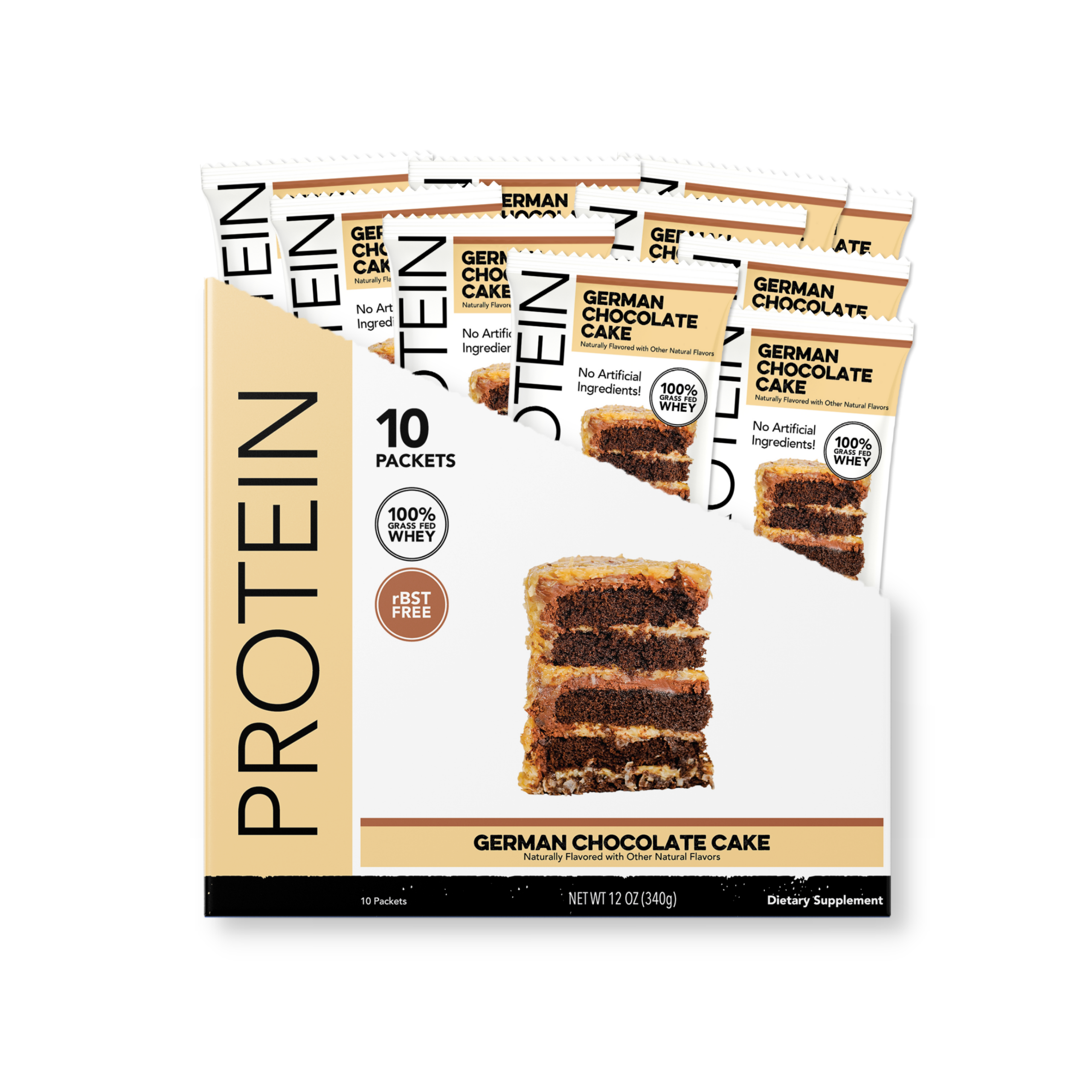Protein Powder: German Chocolate Cake (10 Single Serving Stick Packs)