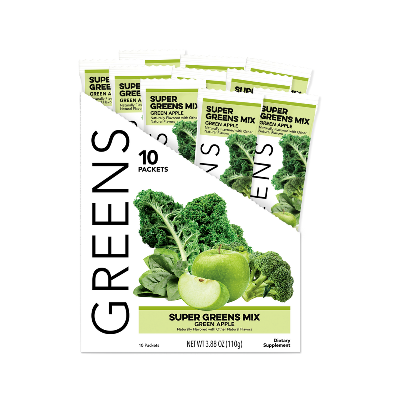 Greens: Green Apple (10 Single Serving Stick Packs)