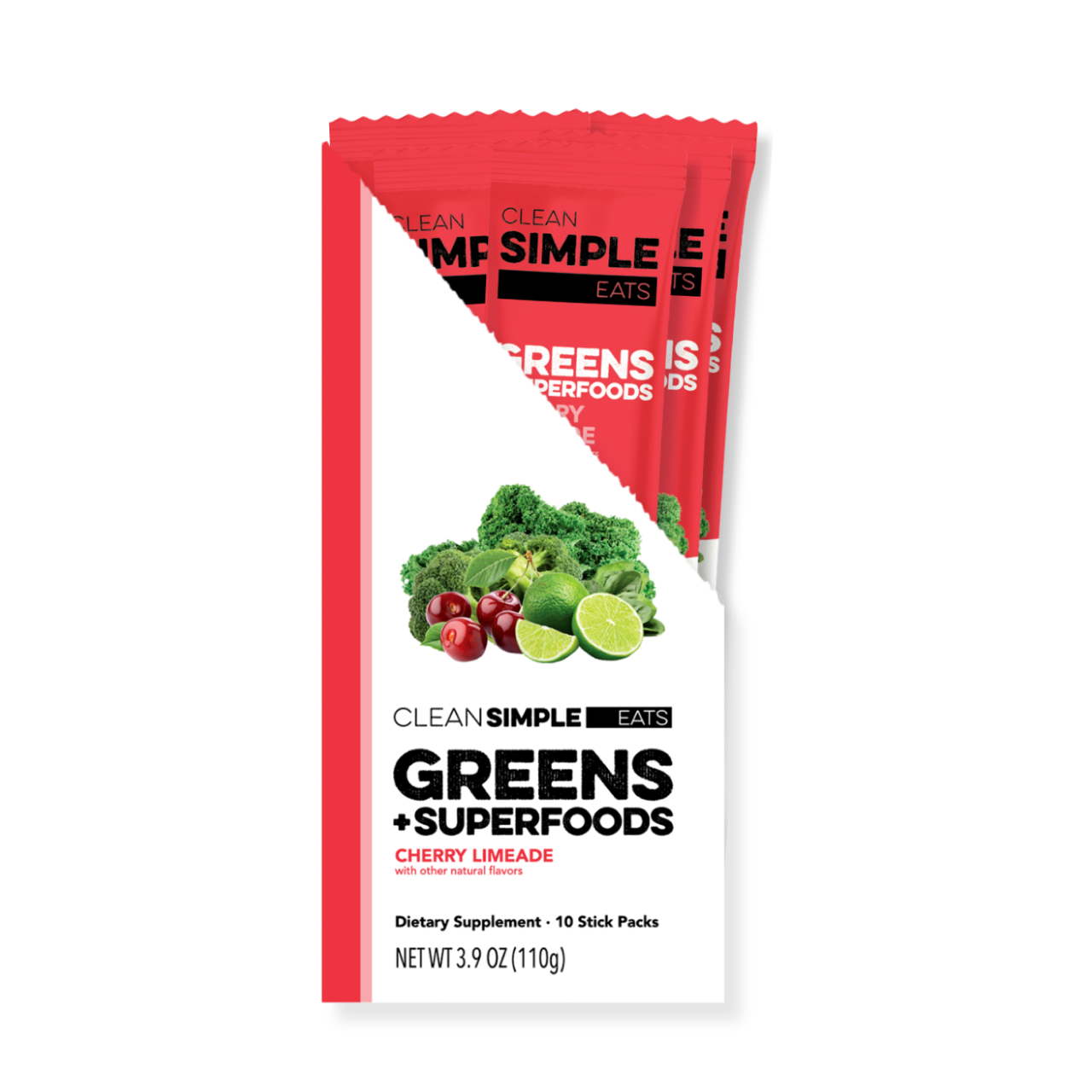 Greens: Cherry Limeade (10 Single Serving Stick Packs)