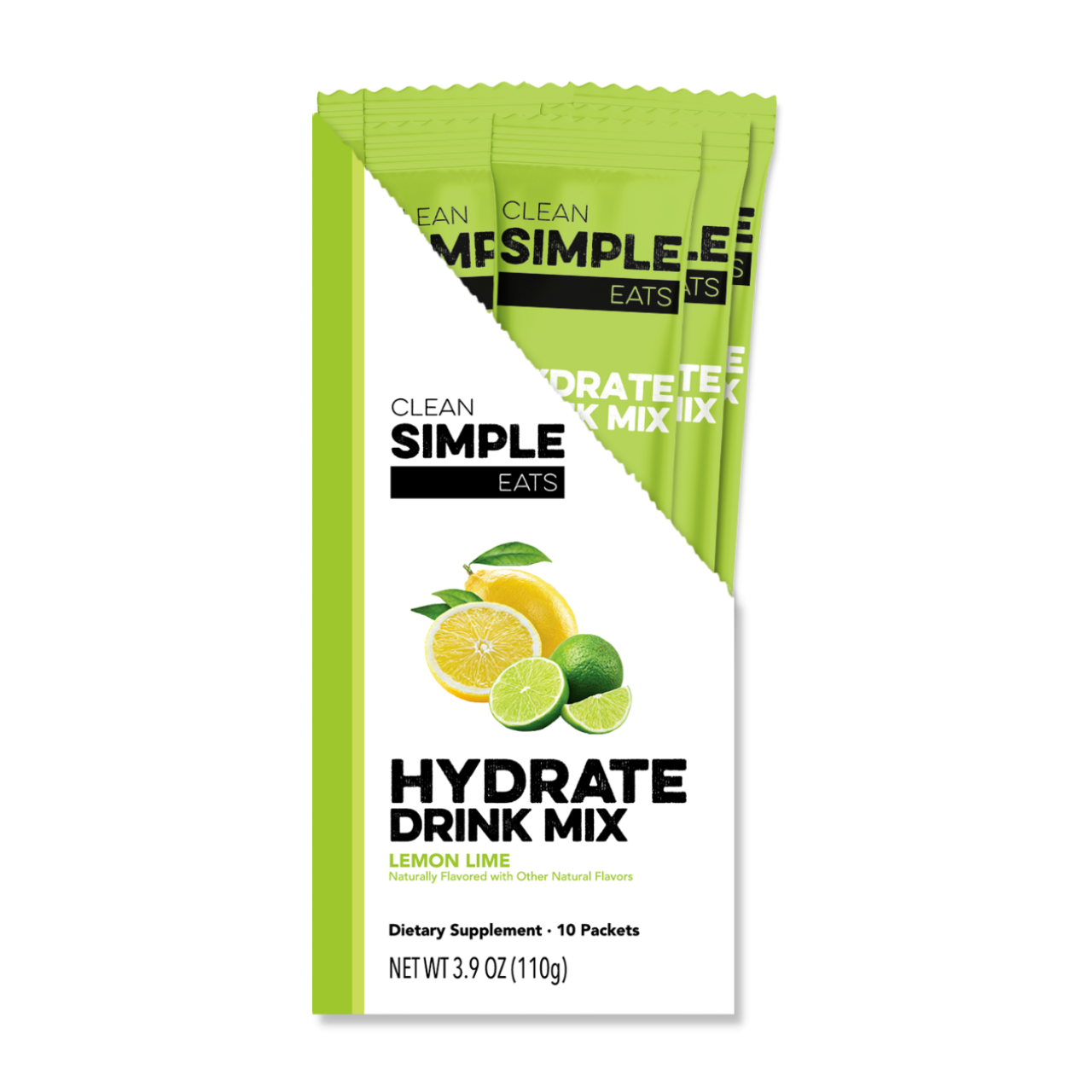 Hydrate: Lemon Lime Hydration Drink Mix (10 Single Serving Stick Packs)