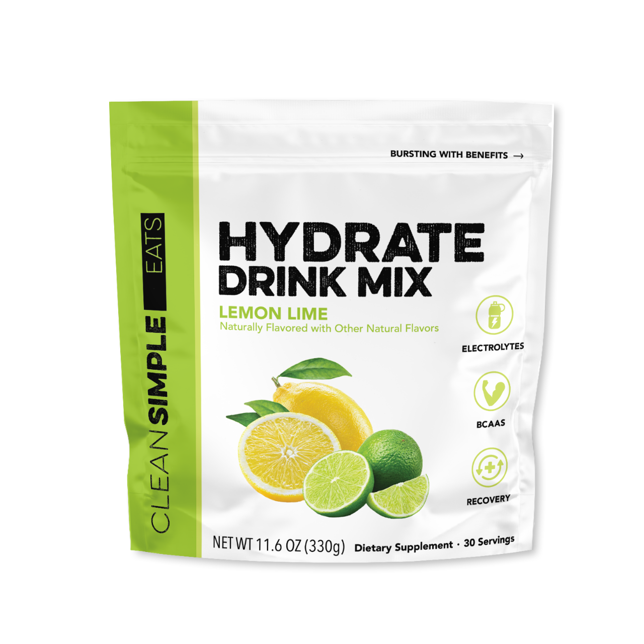 Hydrate: Lemon Lime Hydration Drink Mix (30 Serving Bag)