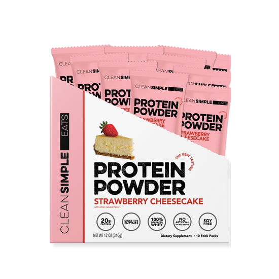 Protein Powder: Strawberry Cheesecake (10 Single Serving Stick Packs)