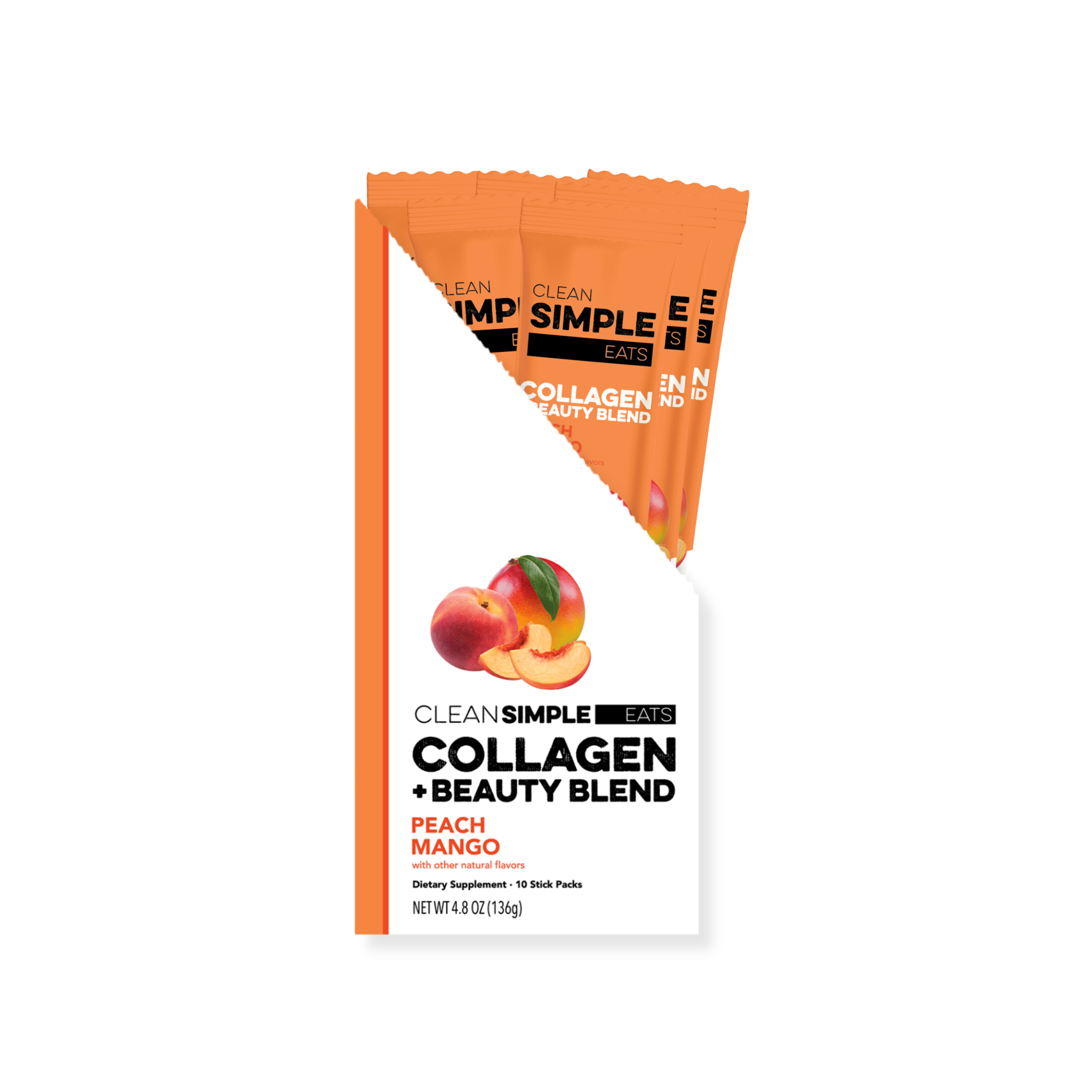 Collagen + Beauty Blend: Peach Mango (10 Single Serving Stick Pack)