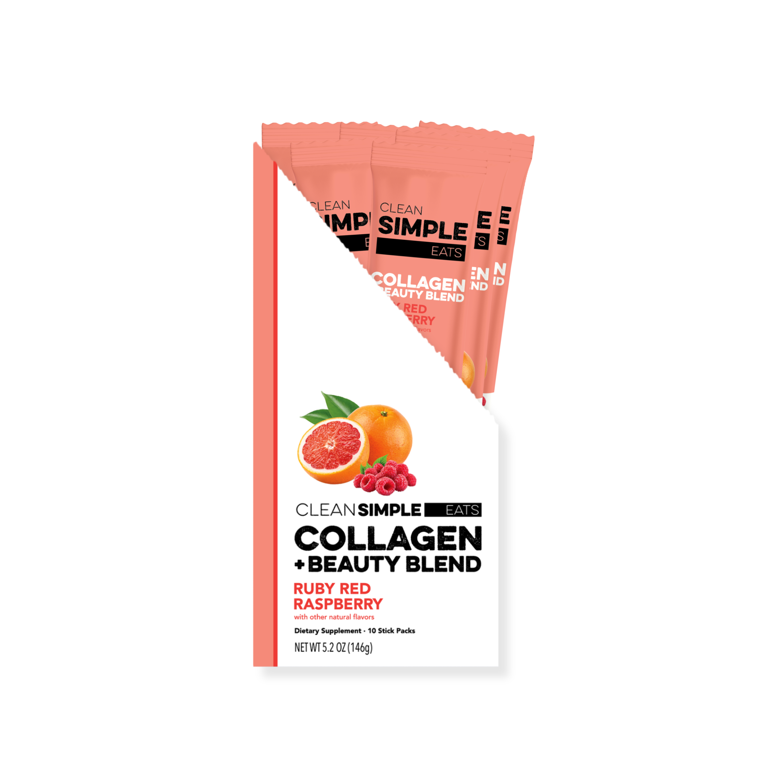 Collagen + Beauty Blend: Ruby Red Raspberry (10 Single Serving Stick Pack)