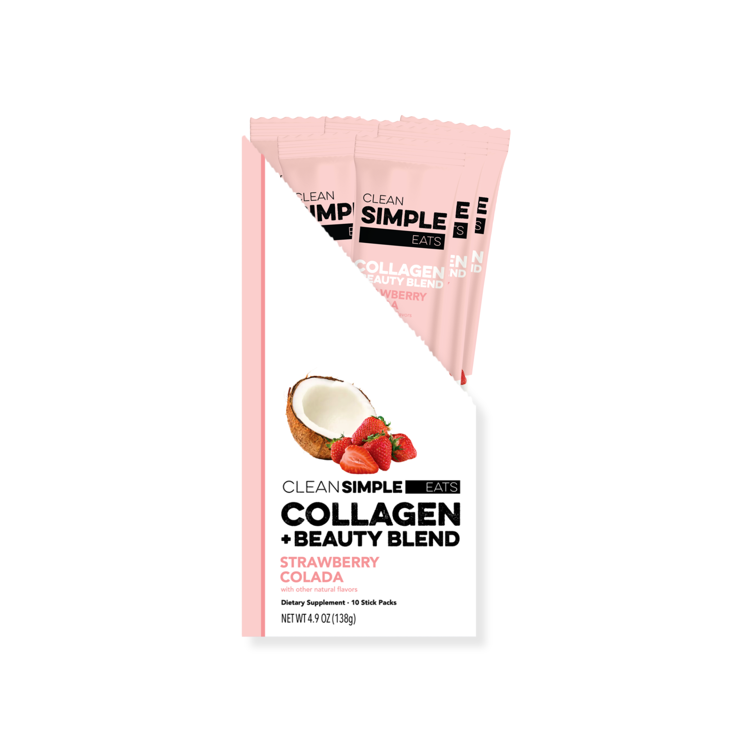 Collagen + Beauty Blend: Strawberry Colada (10 Single Serving Stick Pack)