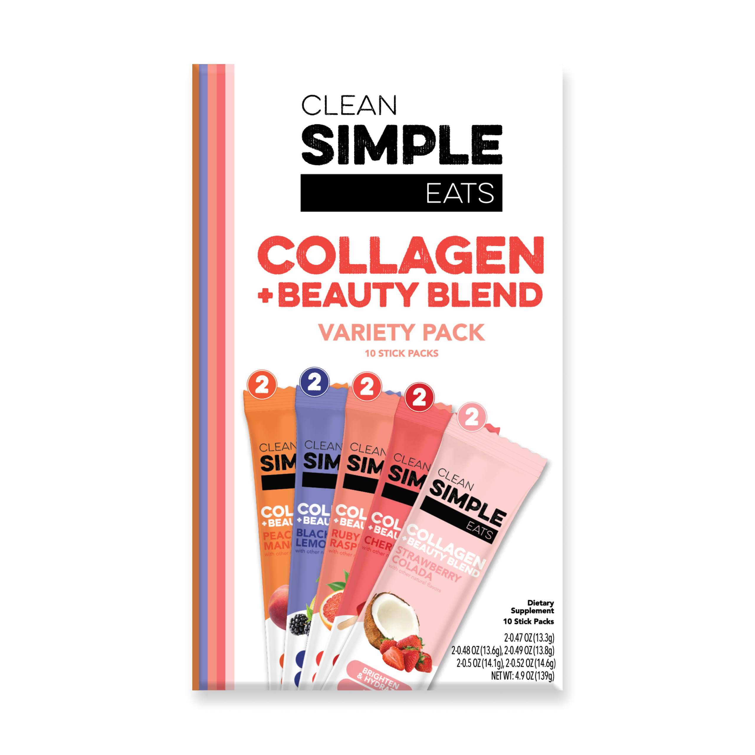 Collagen + Beauty Blend: Variety Pack (10 Single Serving Stick Pack)