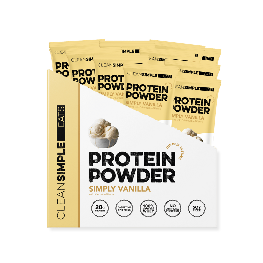 Protein Powder: Simply Vanilla (10 Single Serving Stick Packs)