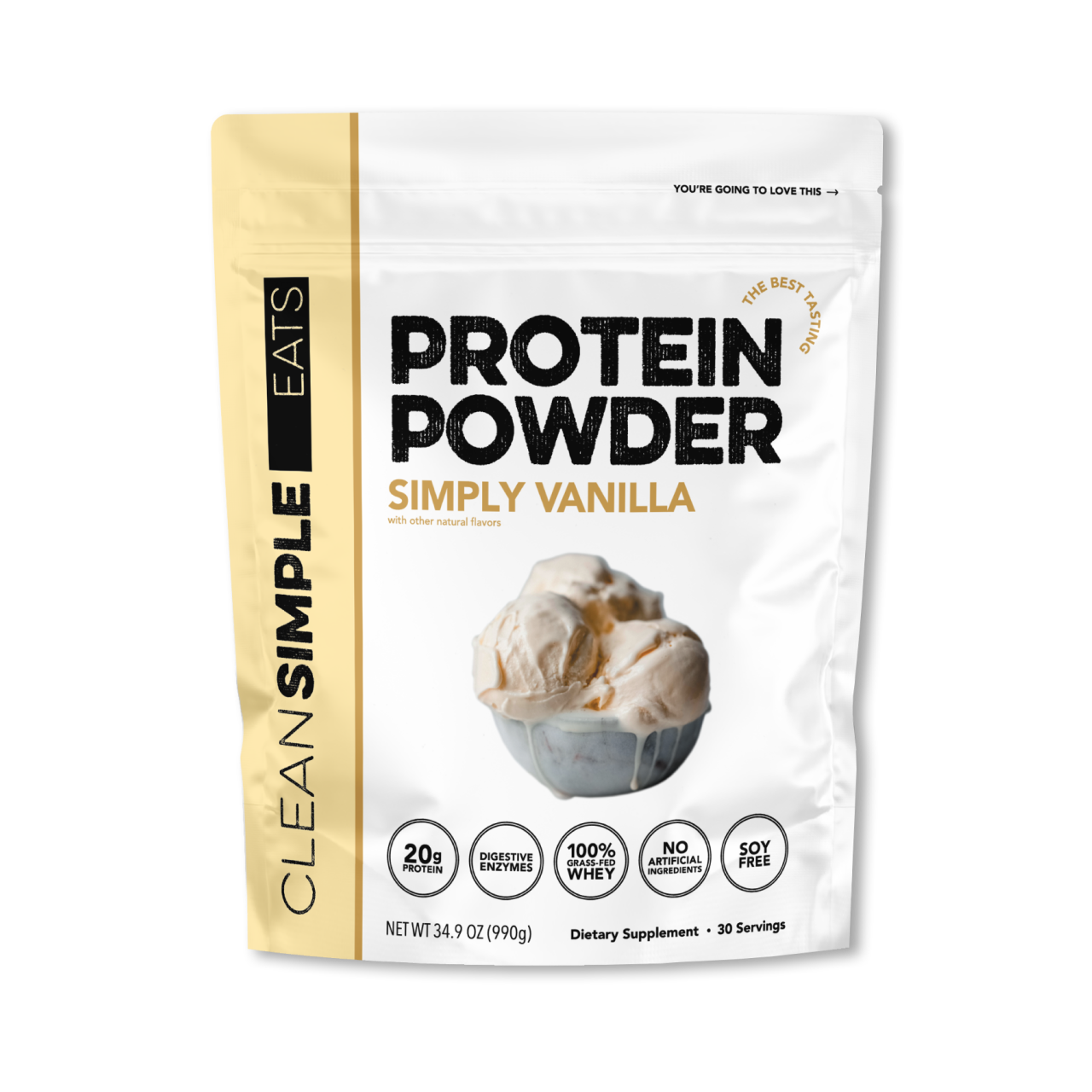 Protein Powder: Simply Vanilla (30 Serving Bag)