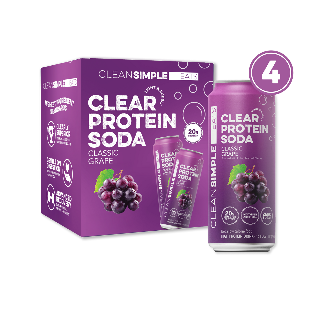 Clear Protein Soda: Grape Ice Pop