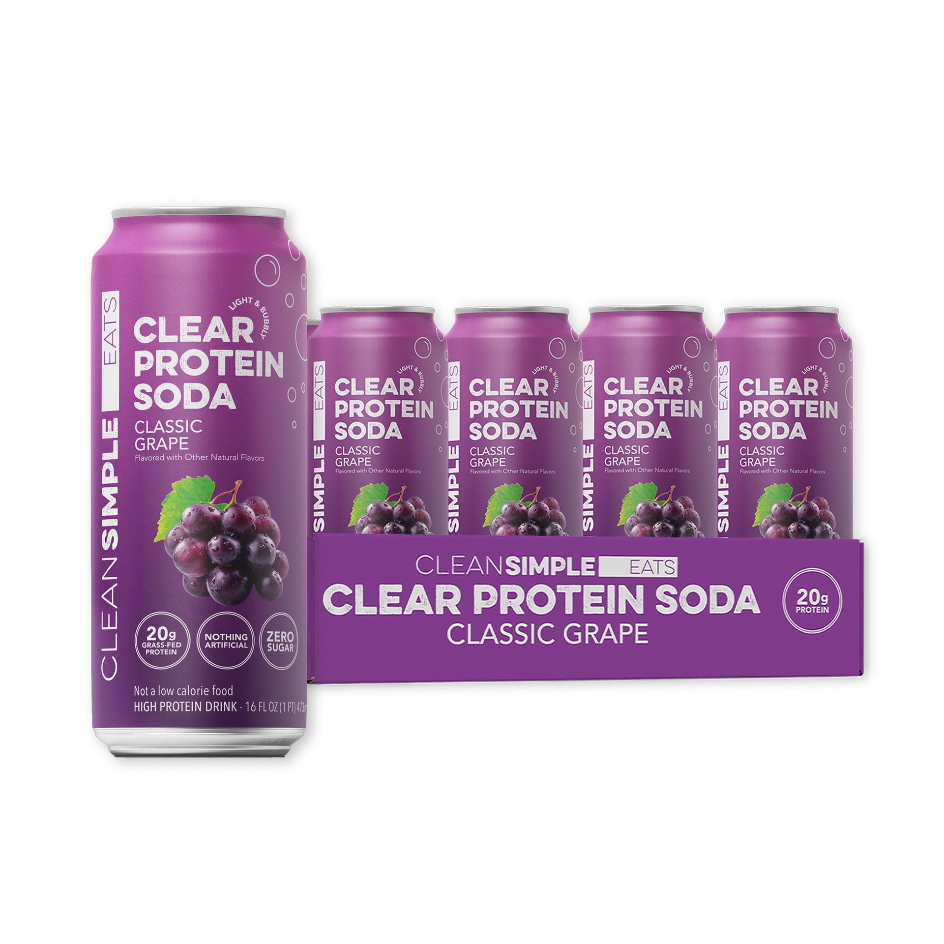Clear Protein Soda: Classic Grape (12 Pack)