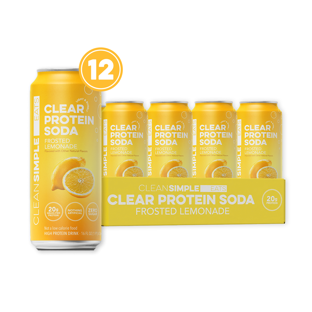 Clear Protein Soda: Frosted Lemonade (12 Pack)