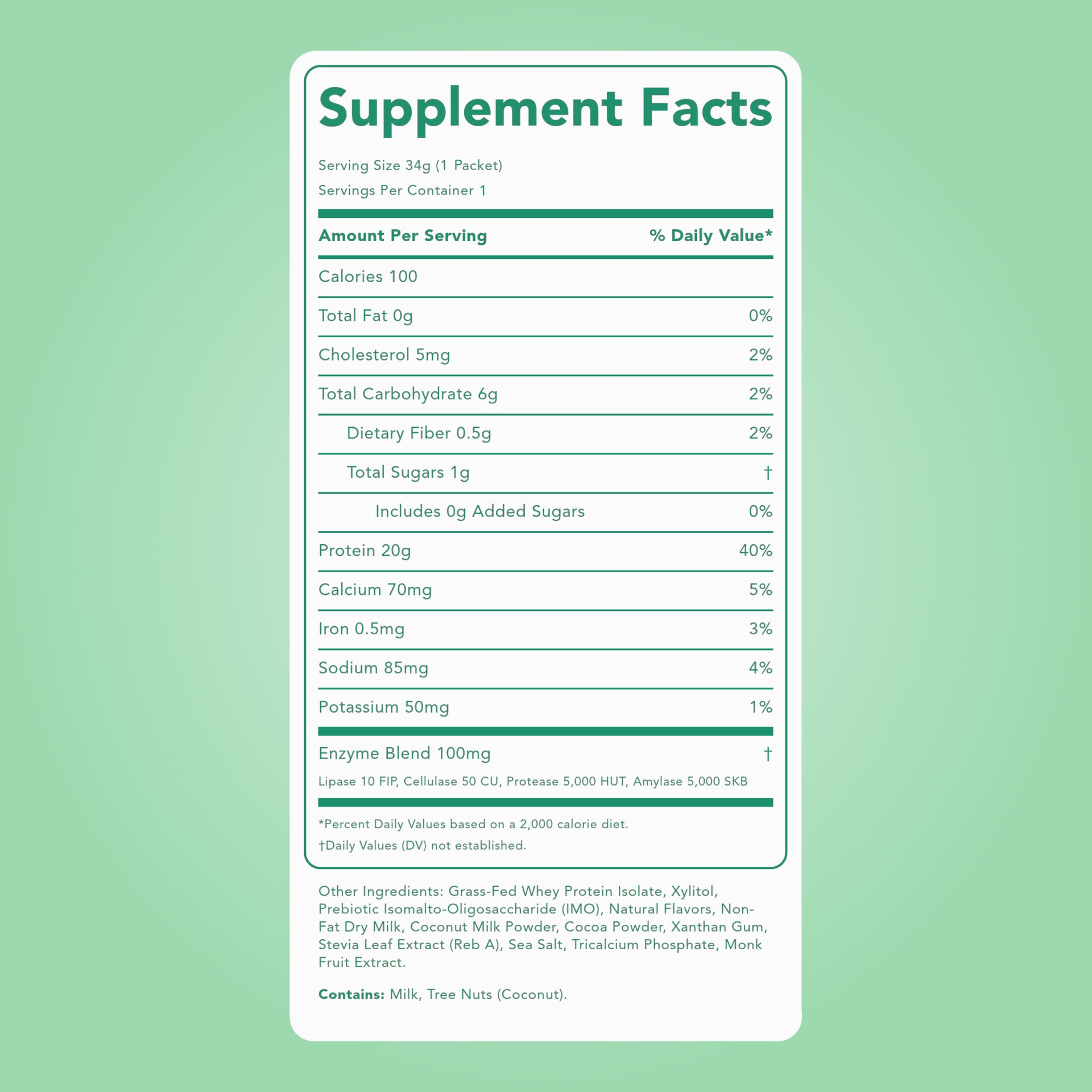 Protein Powder: Mint Chocolate Cookie (Single Serving Stick Pack Sample)