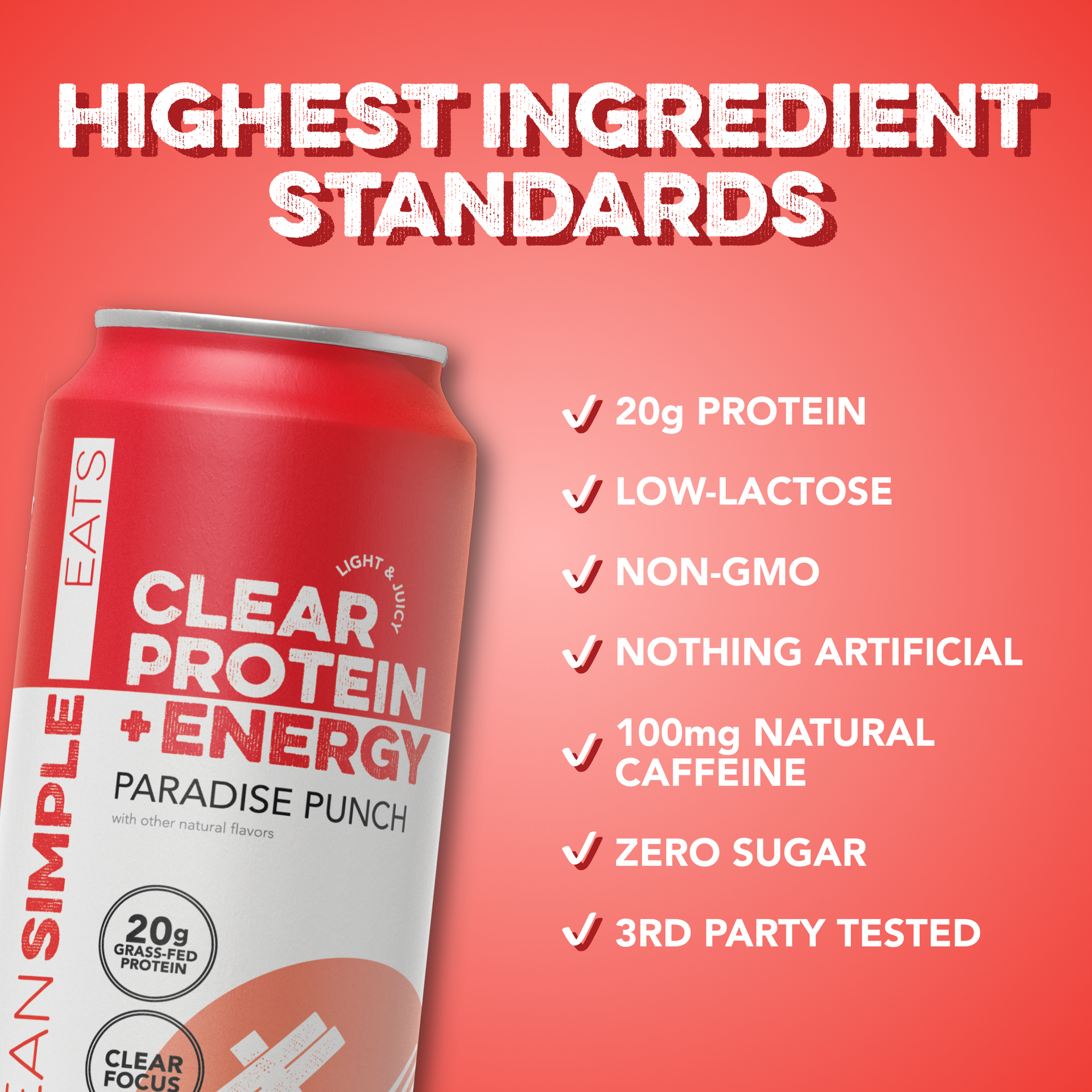 Clear Protein + Energy: Paradise Punch (12 Pack)