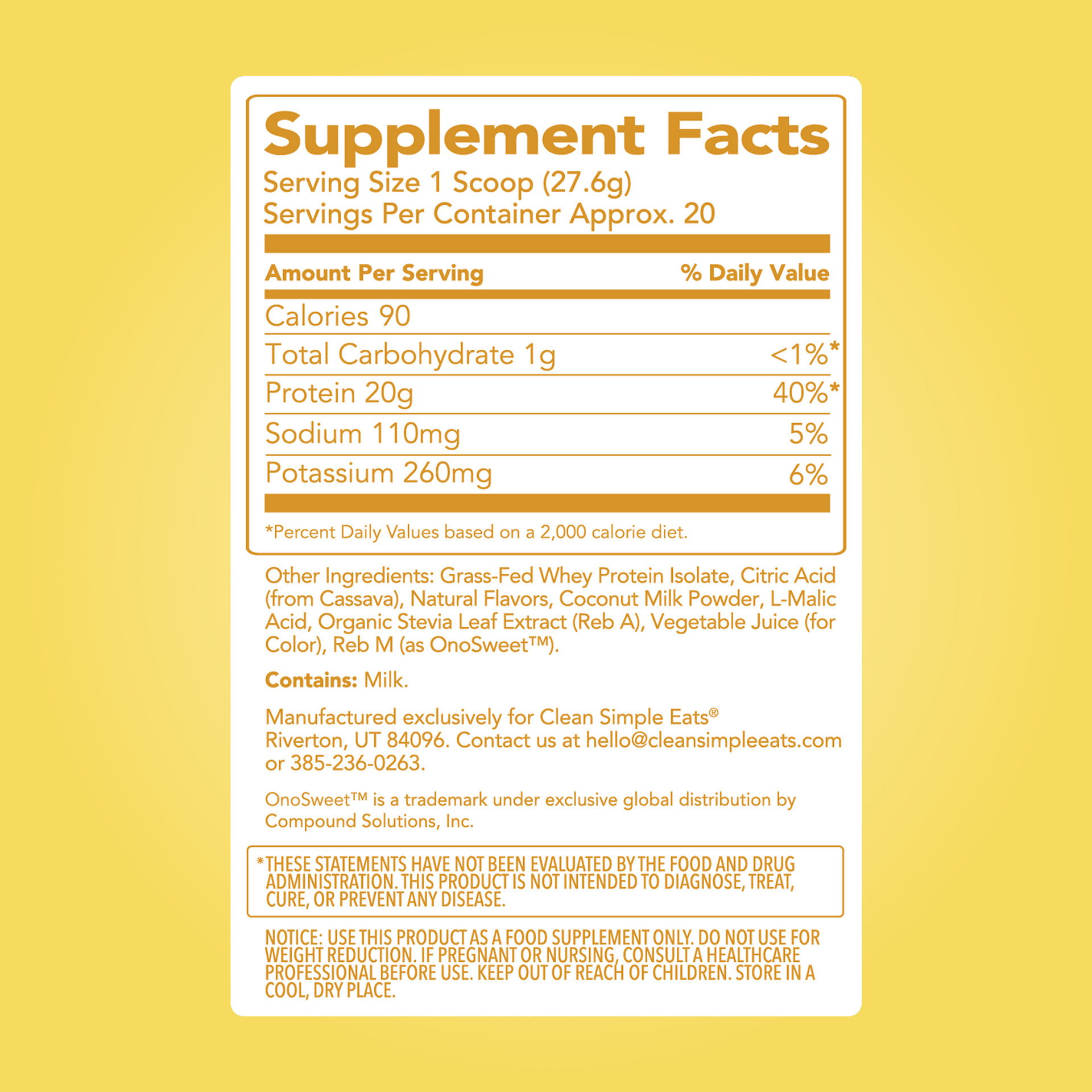 Clear Protein Powder: Pineapple Passion (20 Serving)