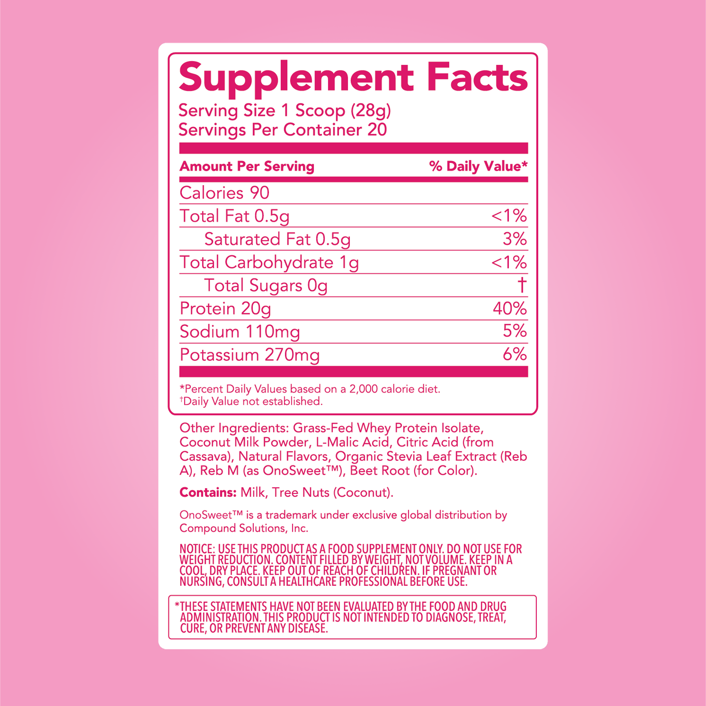 Clear Protein Powder: Pink Burst (20 Serving)
