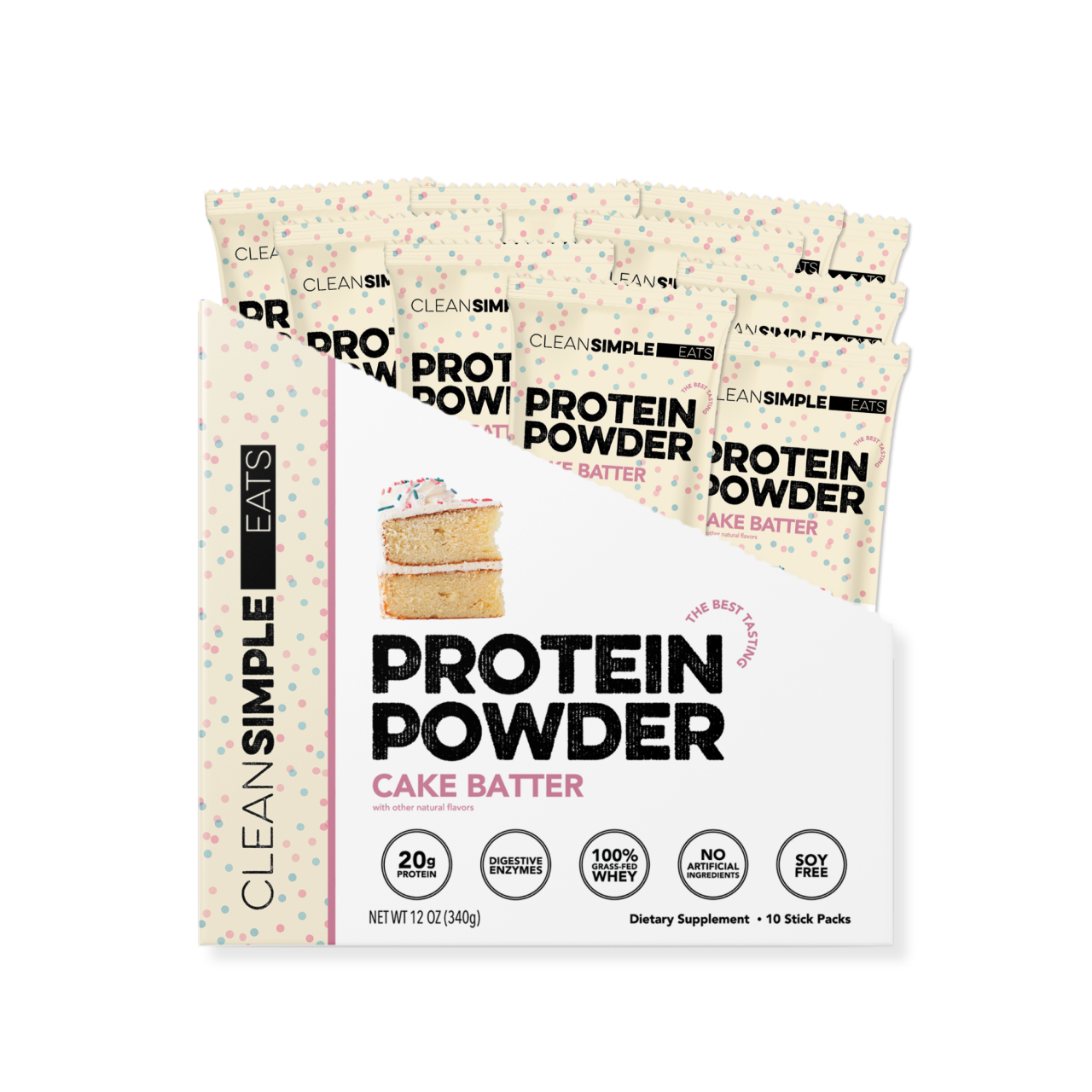 Protein Powder: Cake Batter (10 Single Serving Stick Packs)