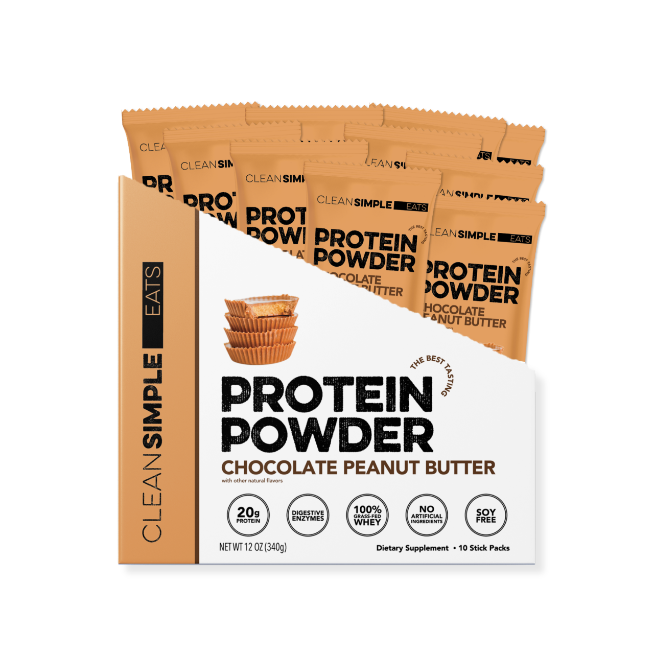 Protein Powder: Chocolate Peanut Butter (10 Single Serving Stick Packs)