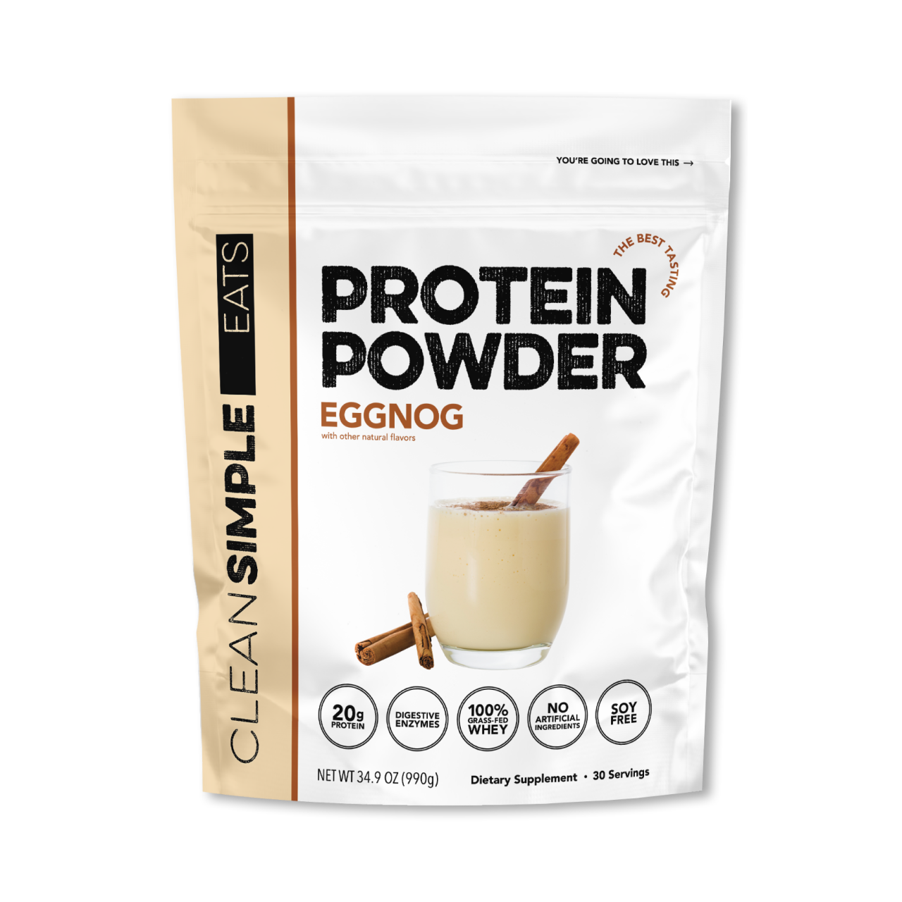 Protein Powder: Eggnog (30 Serving Bag)