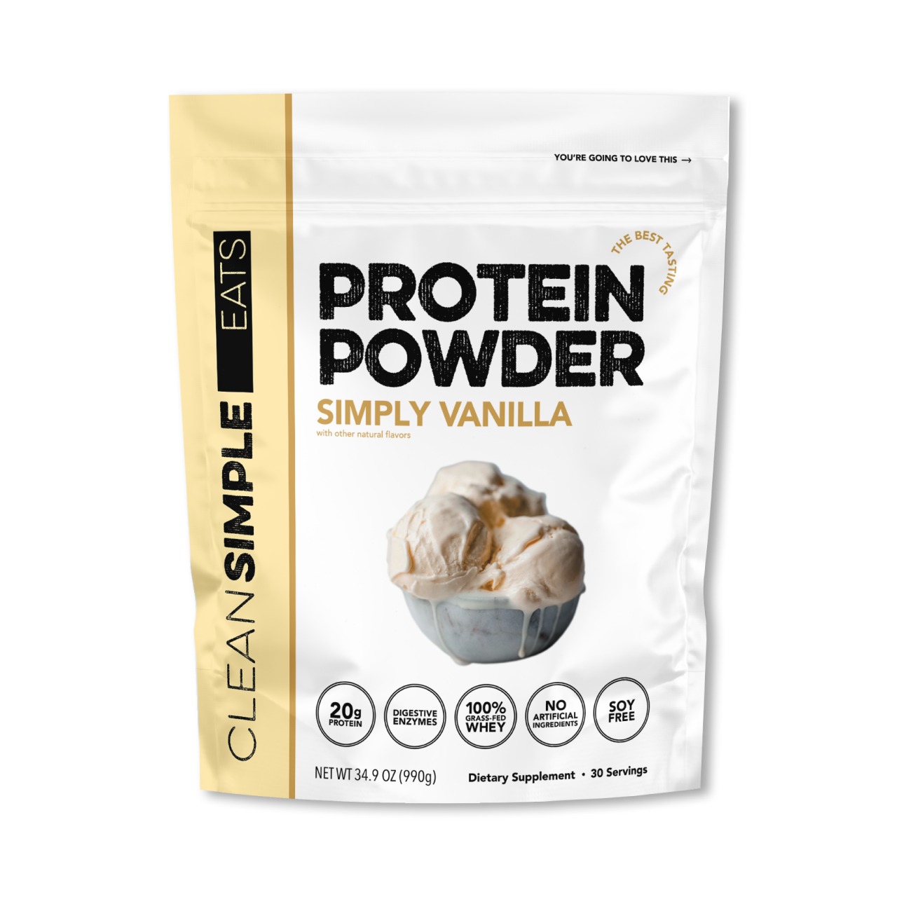 Protein Powder: Simply Vanilla (30 Serving Bag)