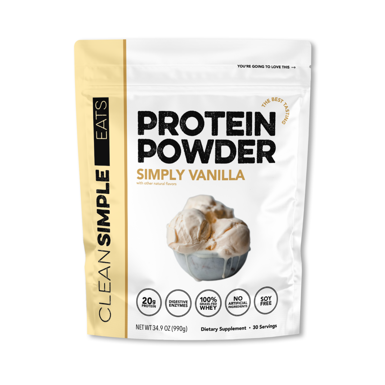 Protein Powder: Simply Vanilla (30 Serving Bag)