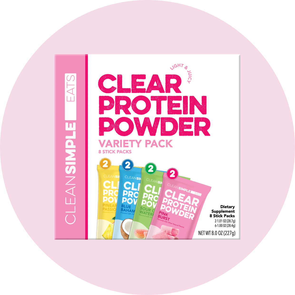 Clear Protein Powder: Variety Pack (8 Single Serving Packs)