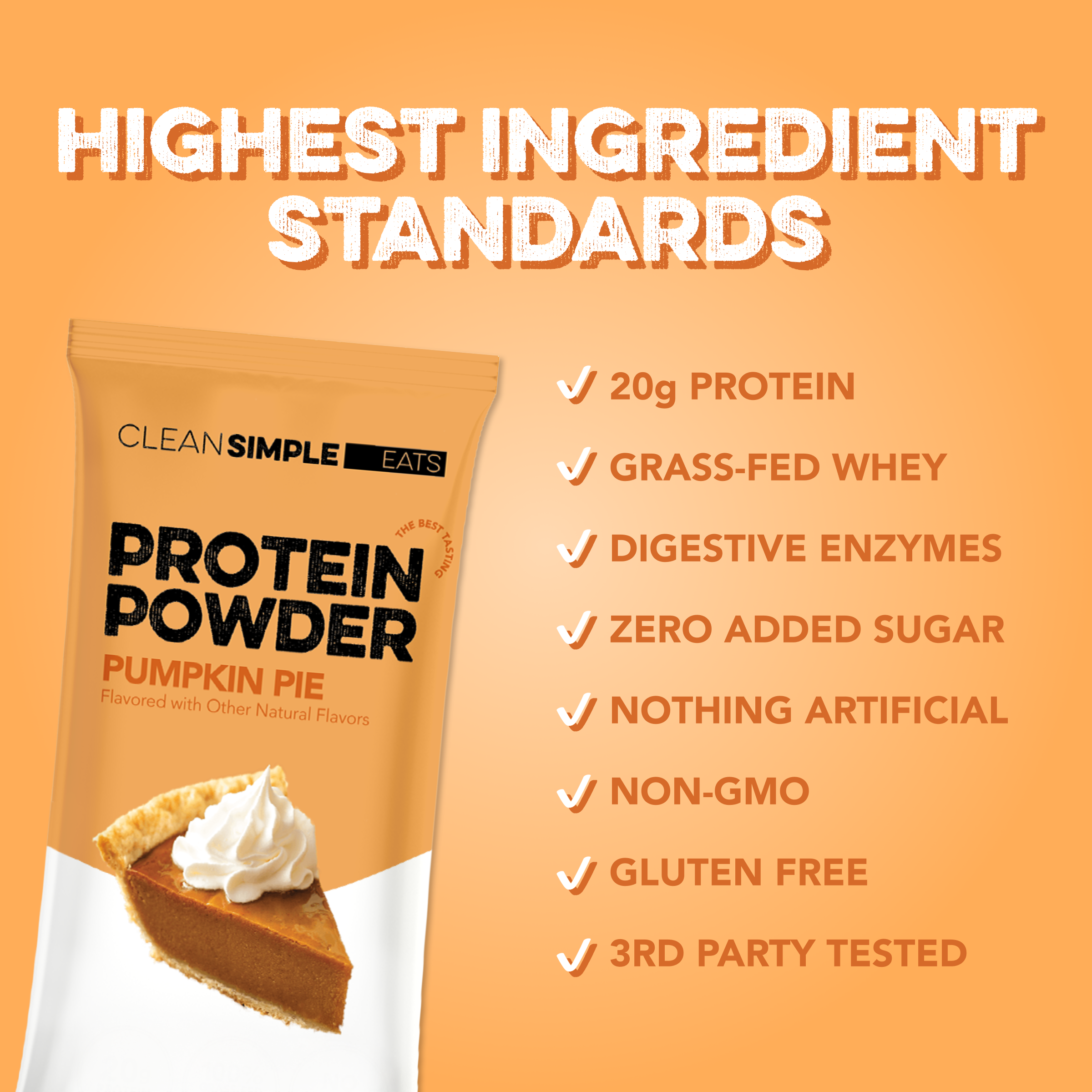 Protein Powder: Pumpkin Pie (10 Single Serving Stick Packs)