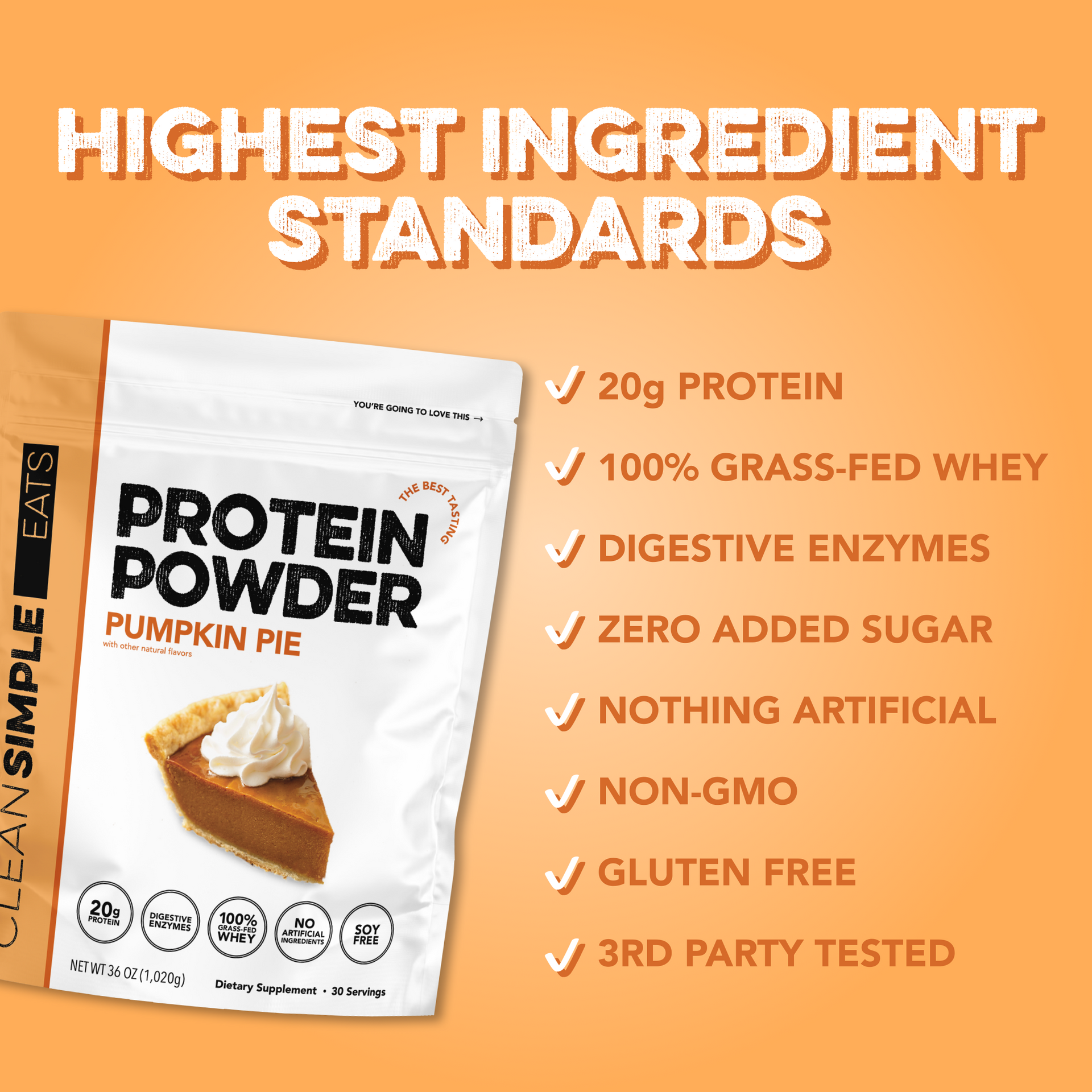 Protein Powder: Pumpkin Pie (30 Serving Bag)