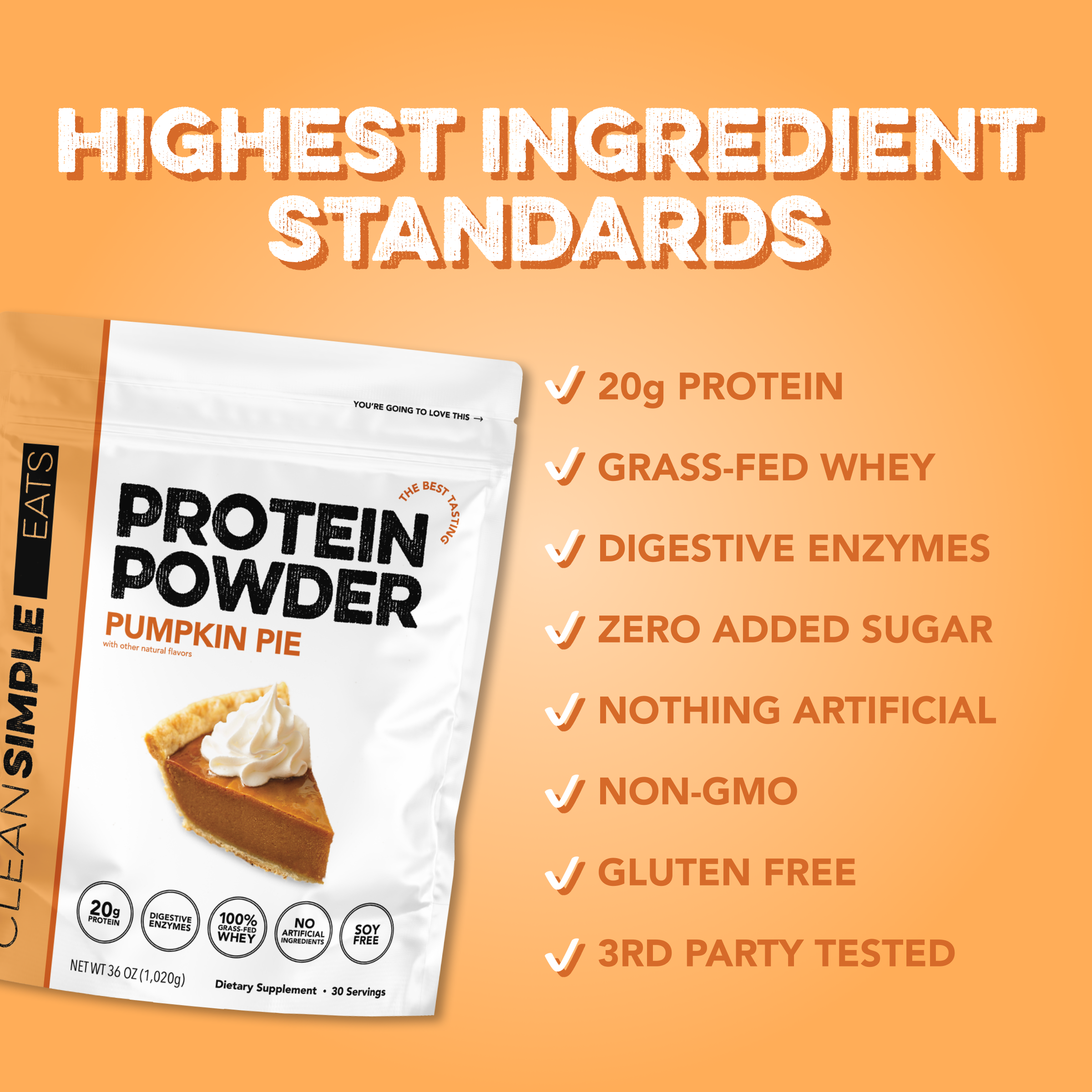 Protein Powder: Pumpkin Pie (30 Serving Bag)