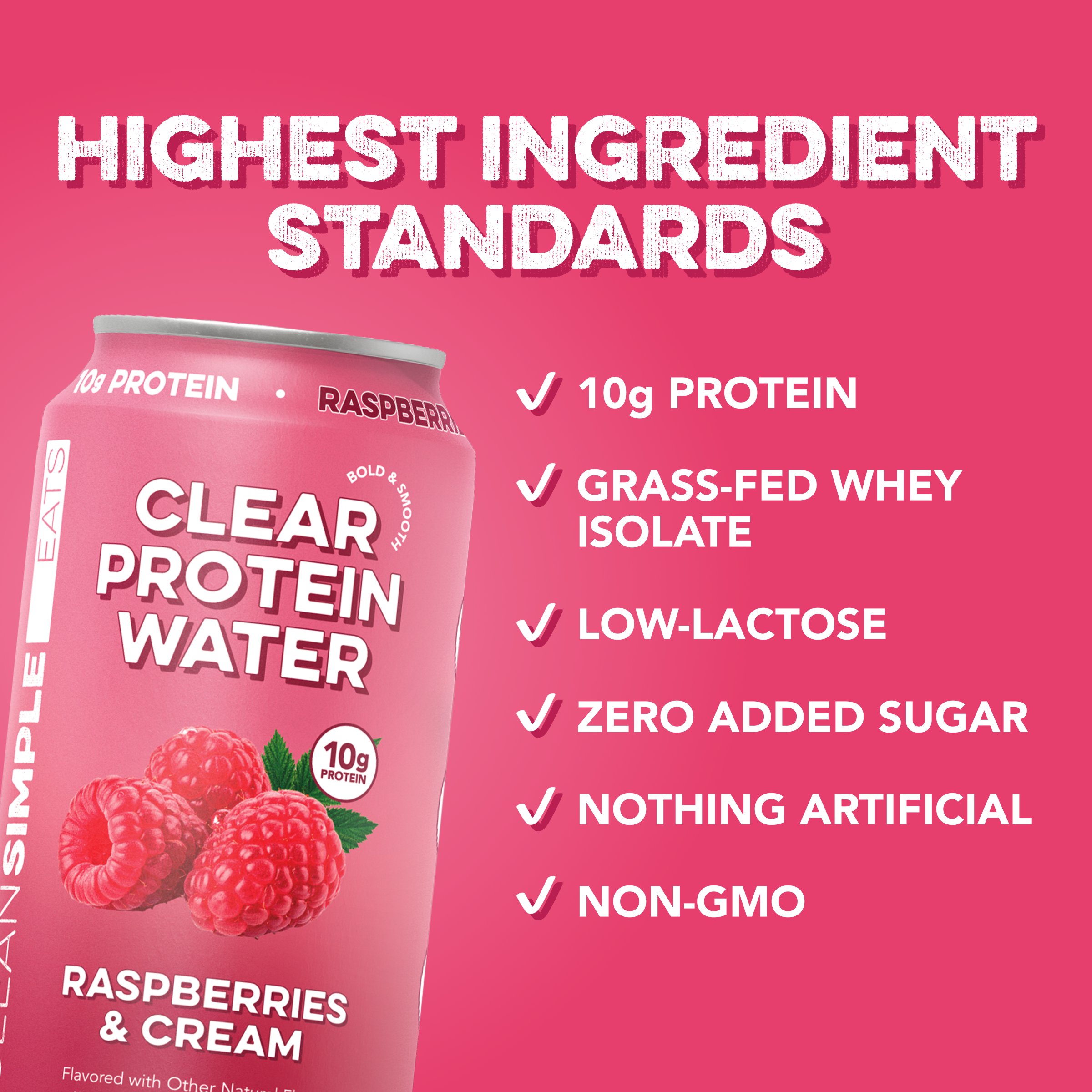 Clear Protein Water: Raspberries & Cream (12 Oz. | 12 Pack)