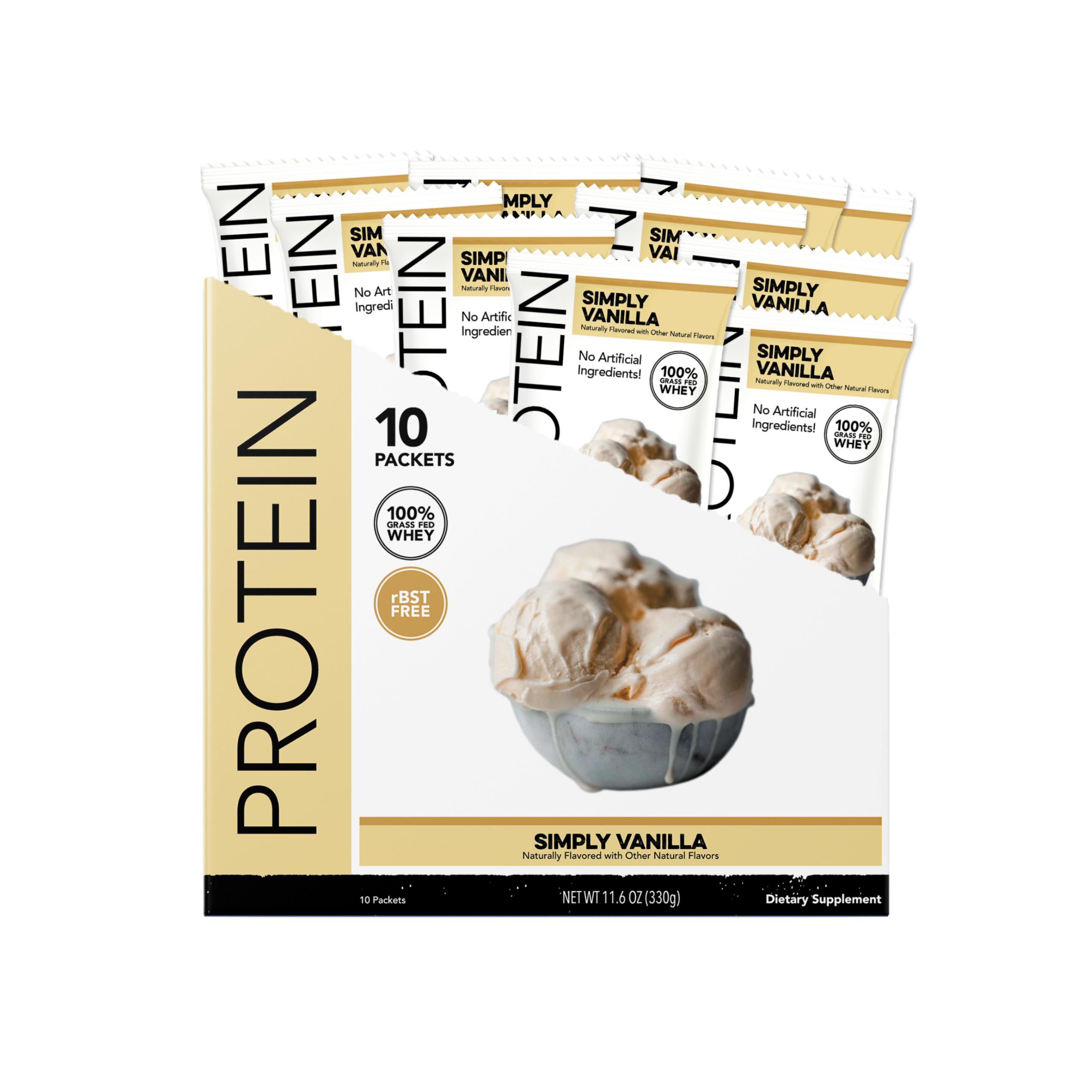 Protein Powder: Simply Vanilla (10 Single Serving Stick Packs)