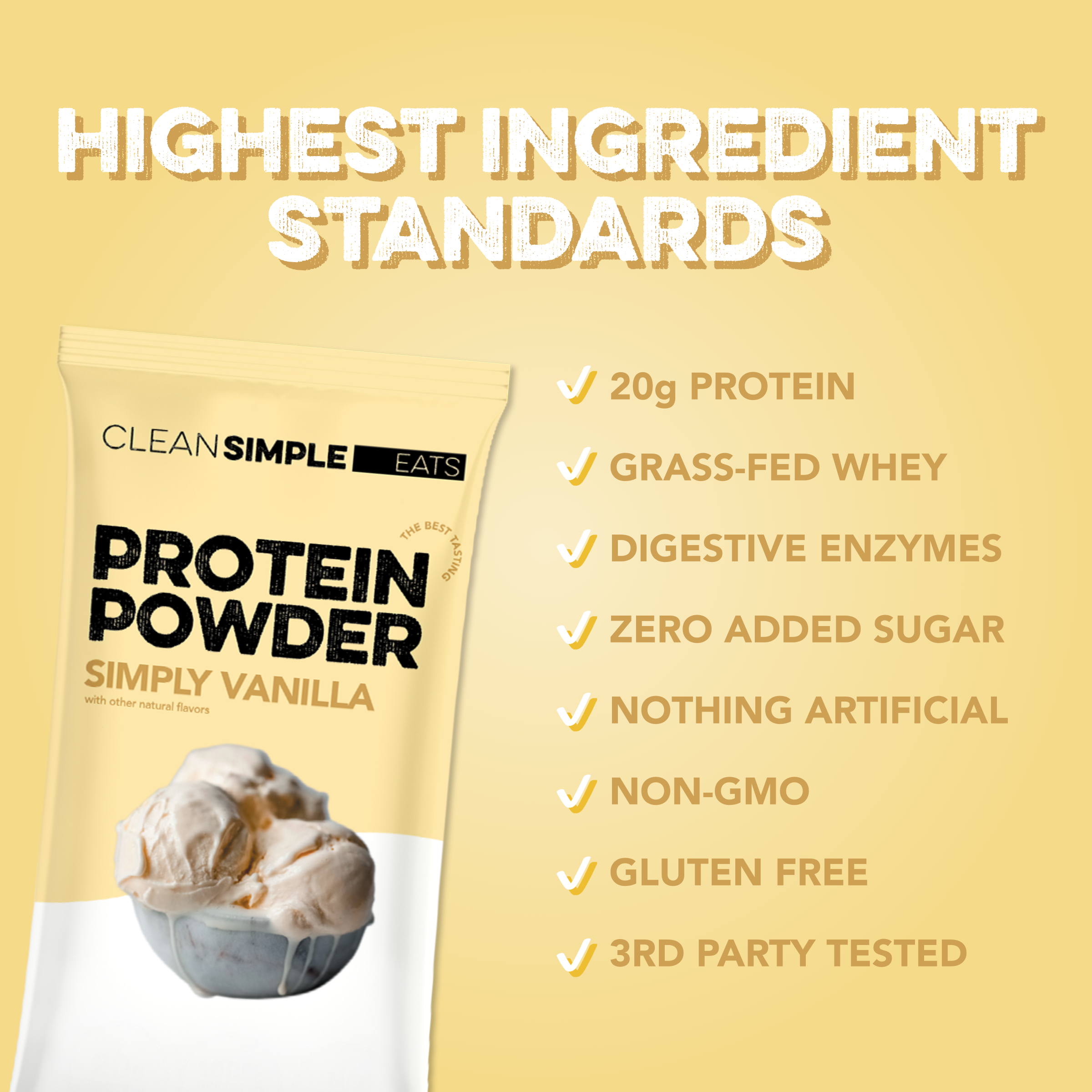 Protein Powder: Simply Vanilla (Single Serving Stick Pack Sample)