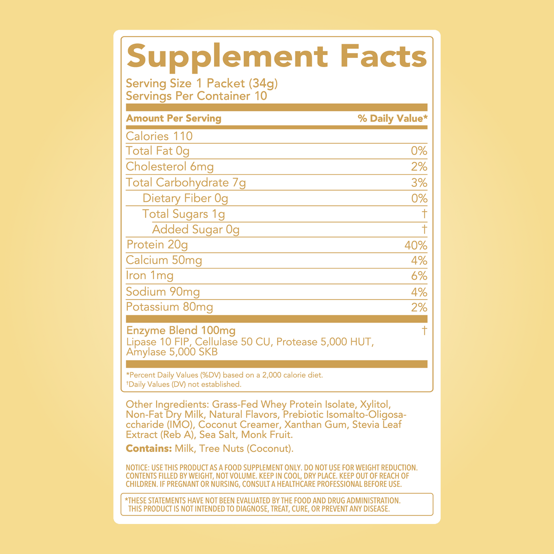 Protein Powder: Simply Vanilla (10 Single Serving Stick Packs)